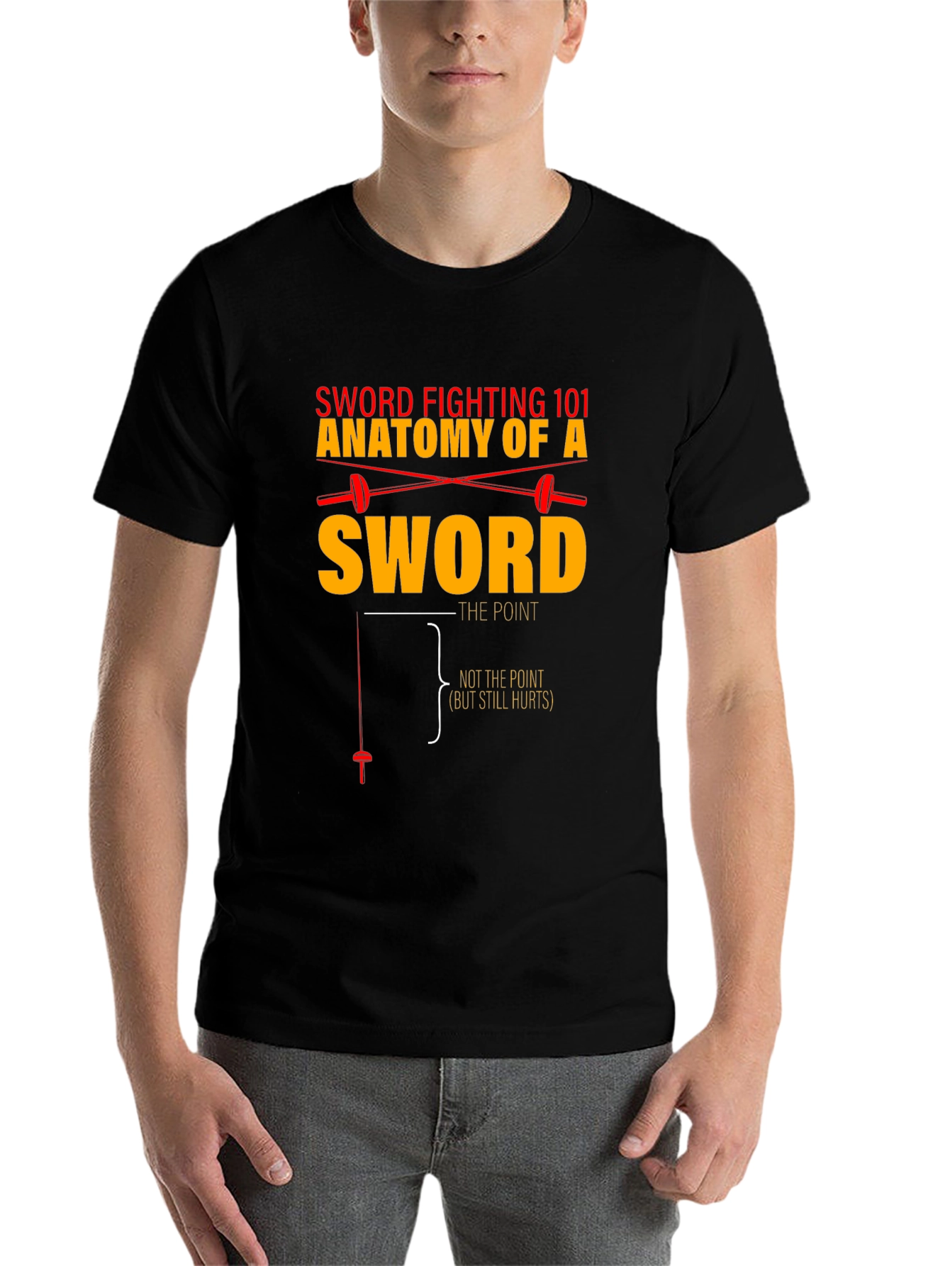 Black Sword Fighting Anatomy T-Shirt view 7