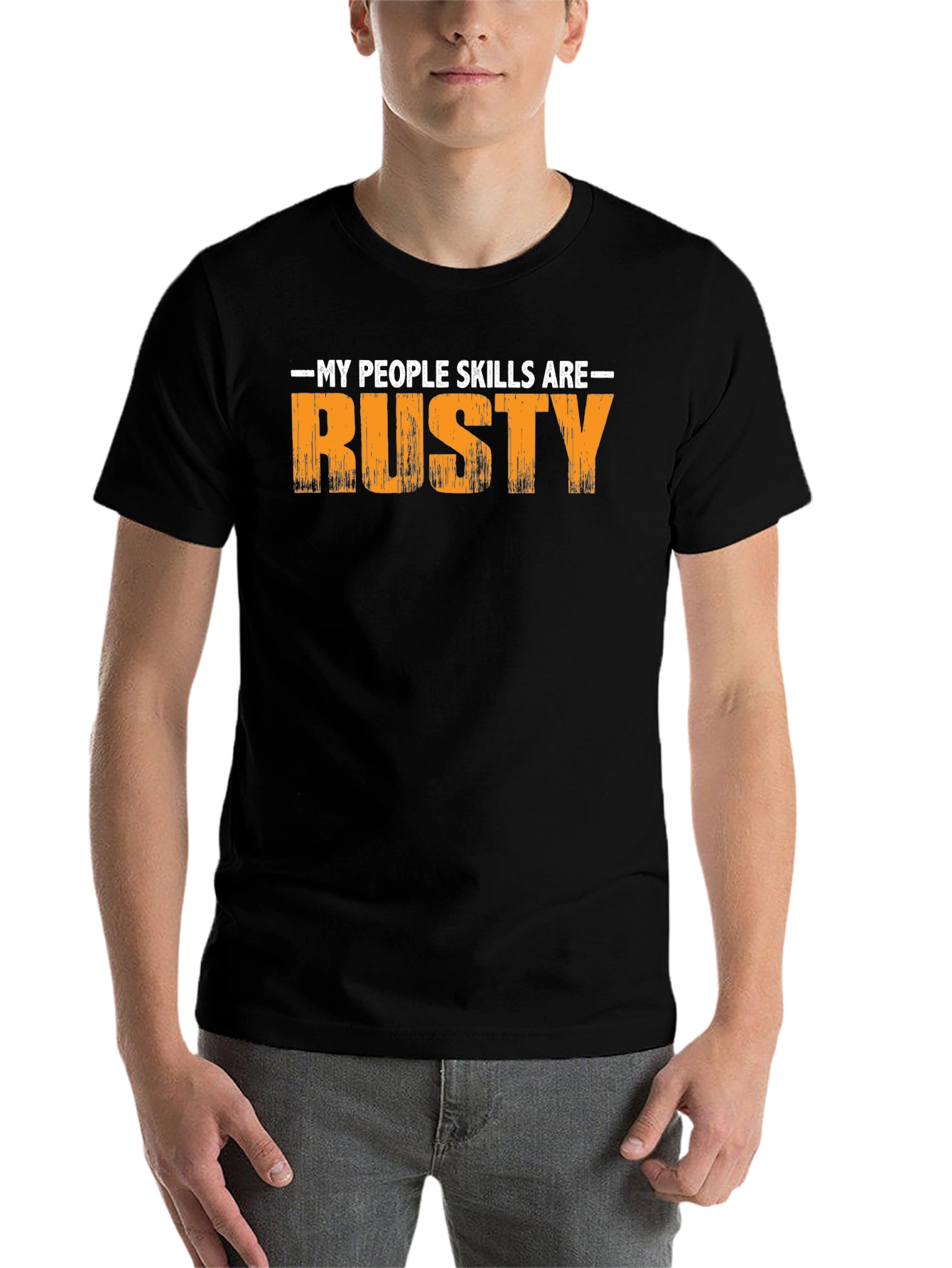 Black My People Skills Are Rusty Graphic T-Shirt view 7