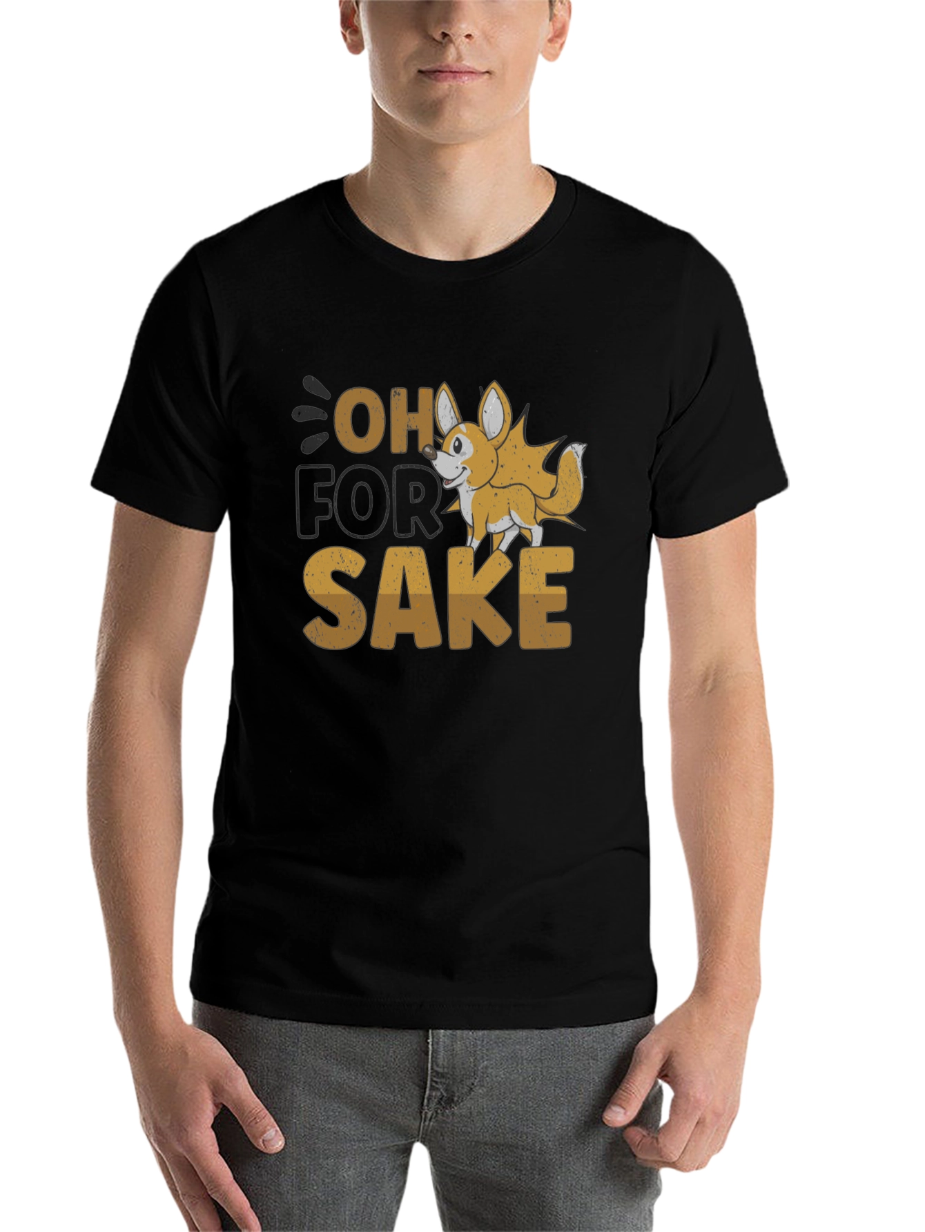 Black Oh For Sake Corgi Graphic Tee view 7
