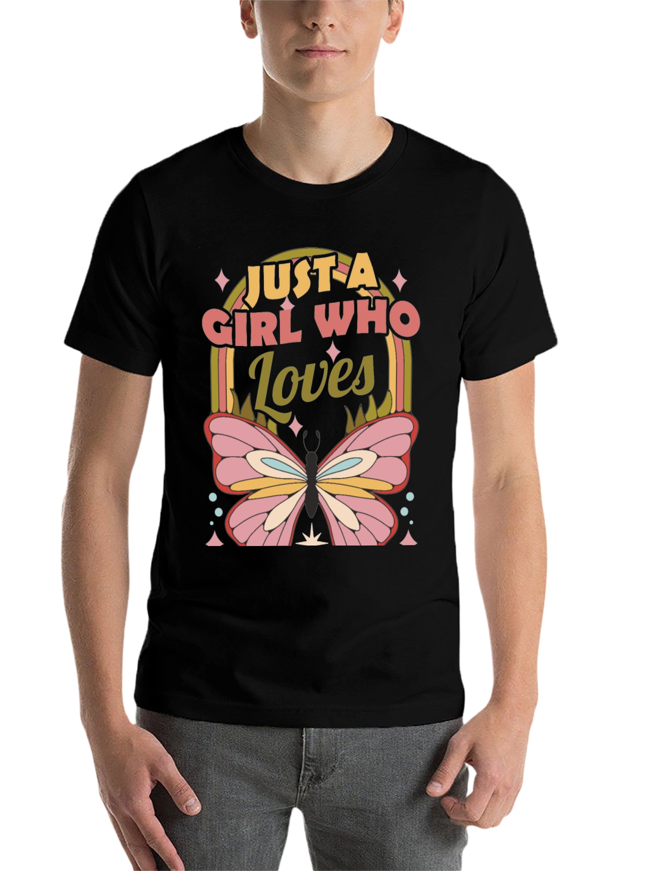 Black Girl Who Loves Butterflies T-Shirt view 7