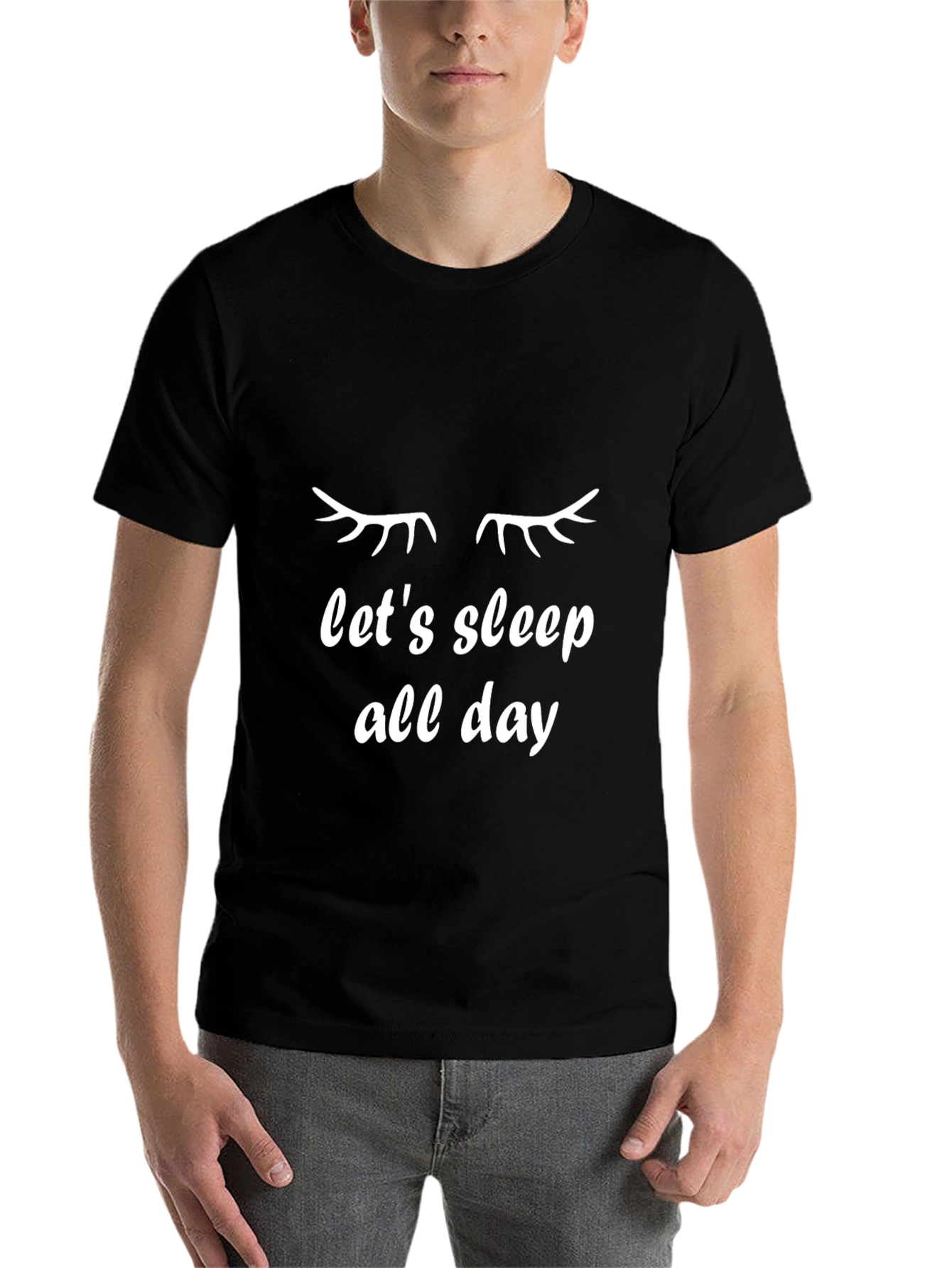 Black Let's Sleep All Day Black Tee view 7