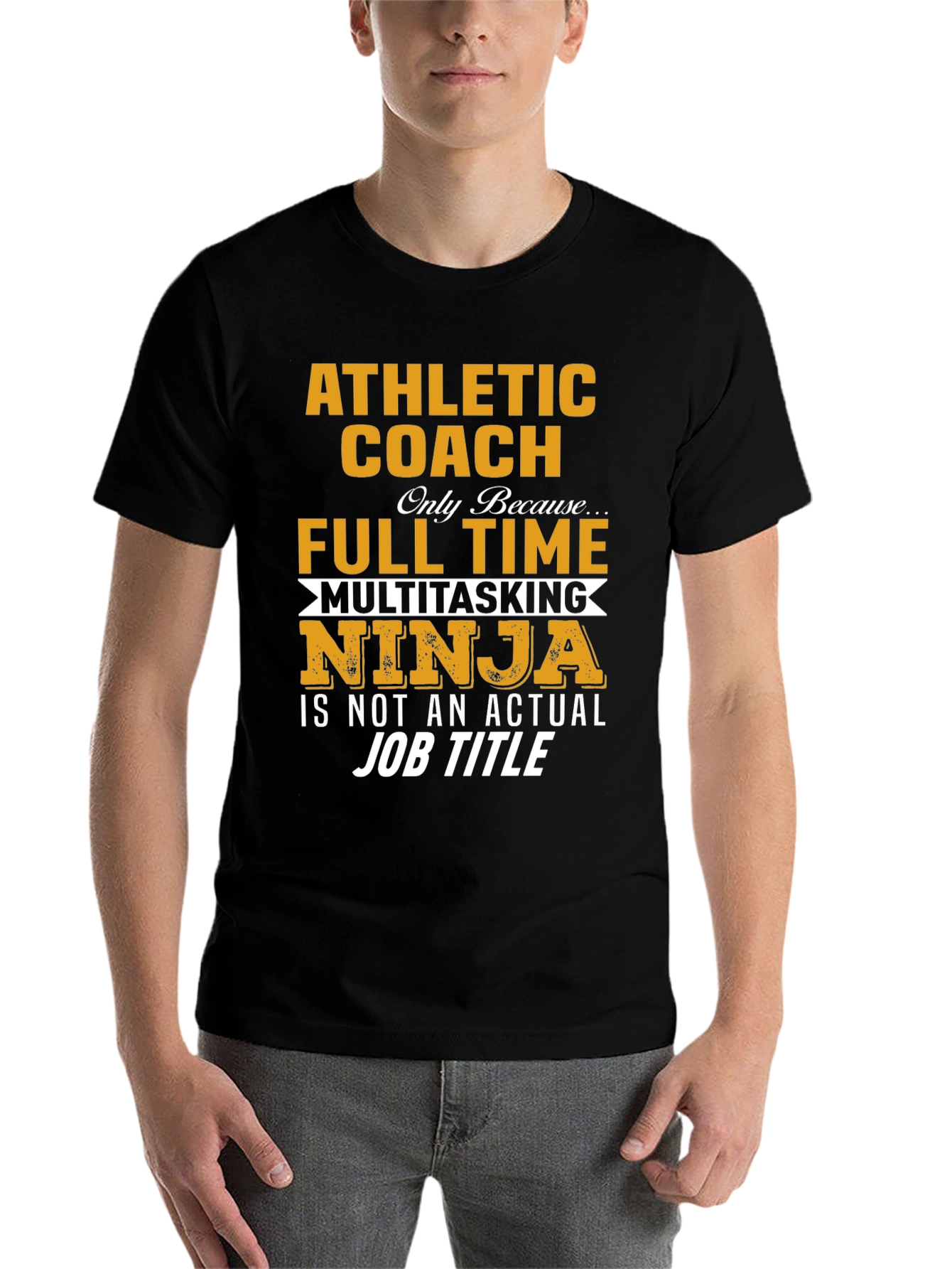 Black Athletic Coach Multitasking Ninja T-Shirt view 7