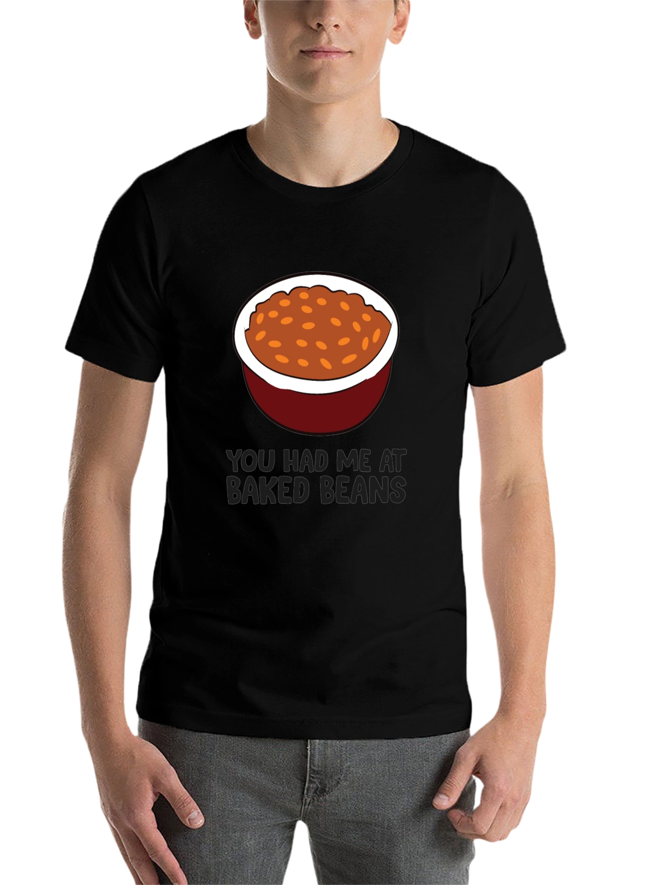 Black Baked Beans Graphic Tee - Funny Food Lover's T-Shirt view 7
