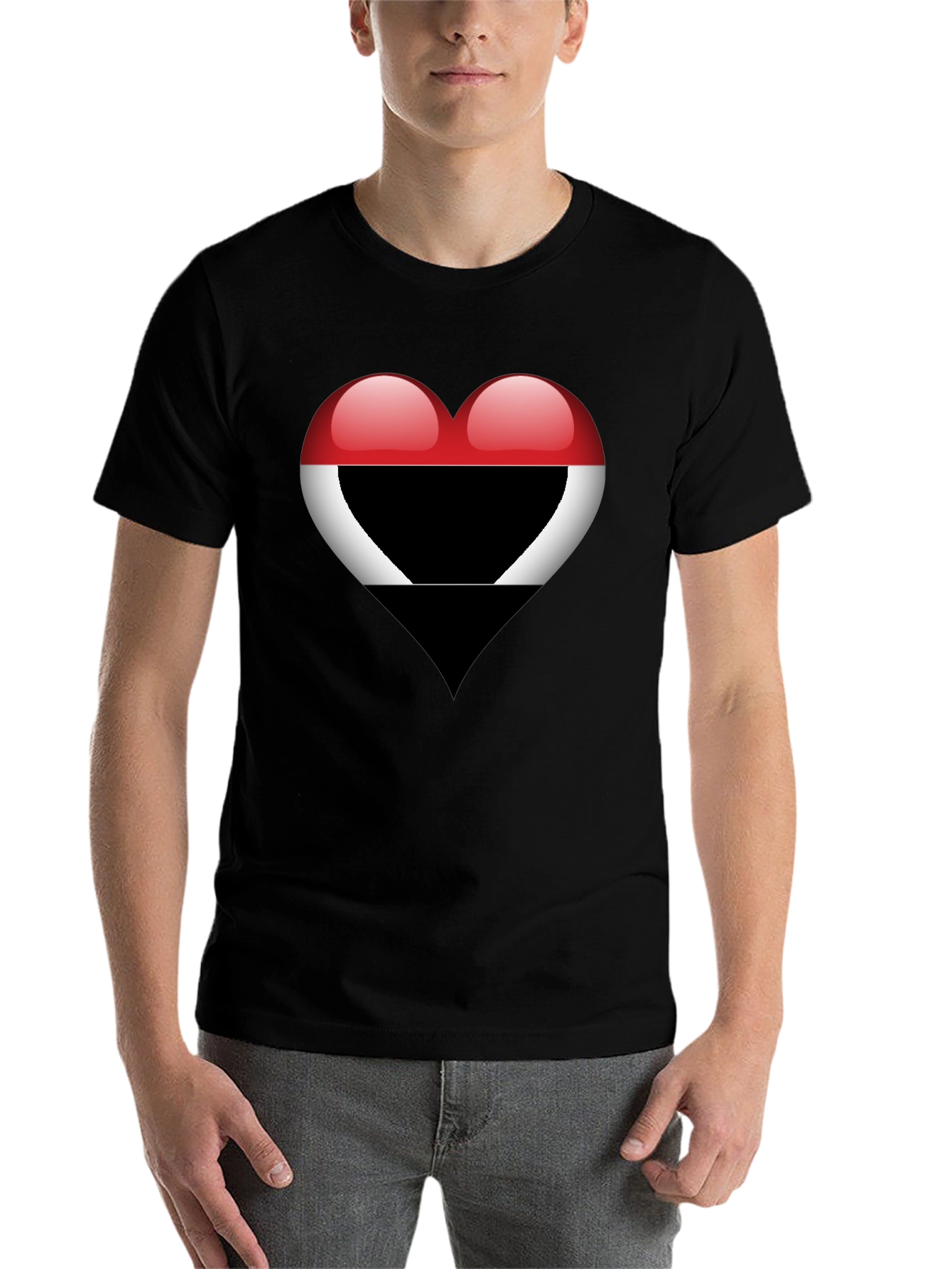 Heart Yemen Flag T-Shirt - Stylish Graphic Tee - 7