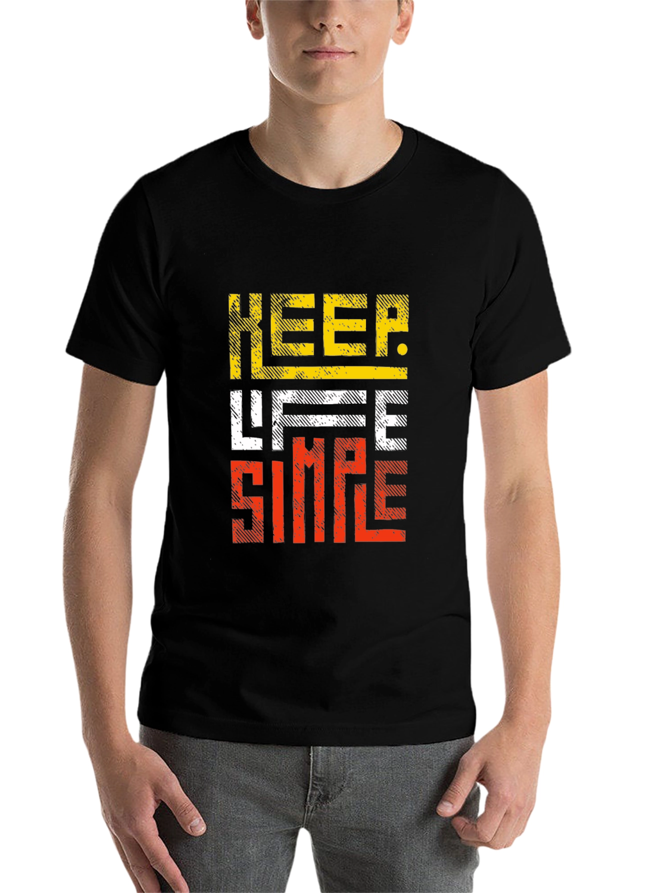Black Keep Life Simple Graphic Tee - Black view 7