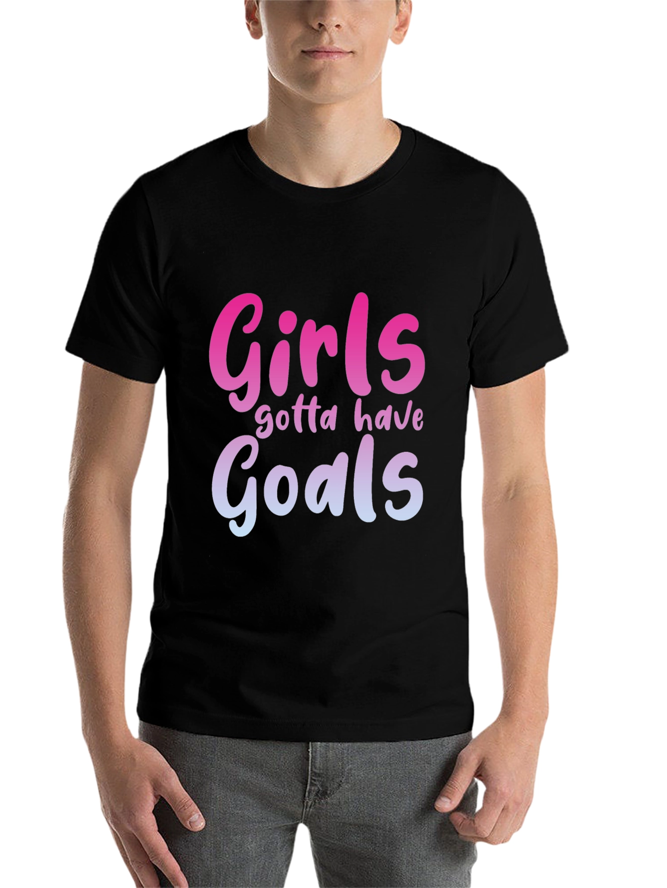 Black Girls Gotta Have Goals Graphic Tee - Black view 7