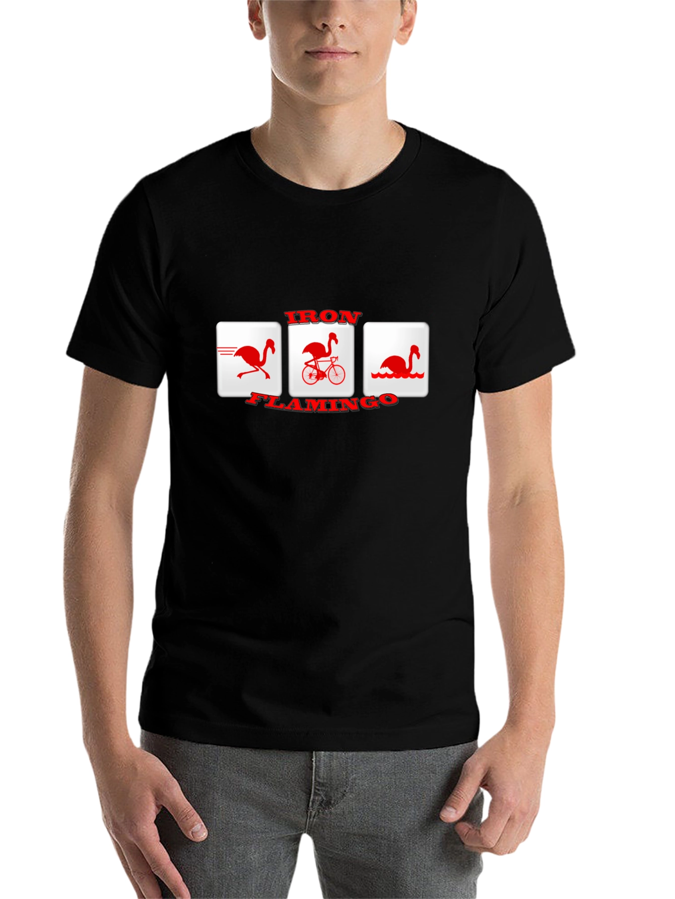 Black Iron Flamingo T-Shirt - Unique Graphic Tee view 7
