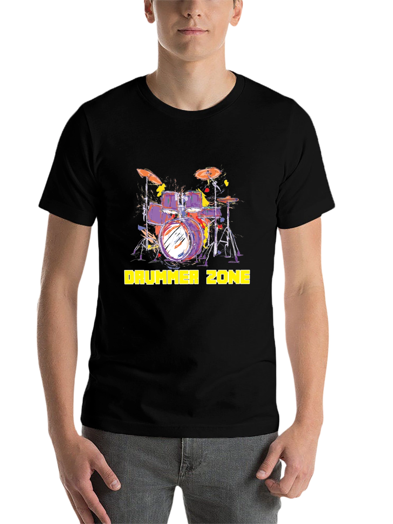 Black Drummer Zone Black Tee Shirt view 7