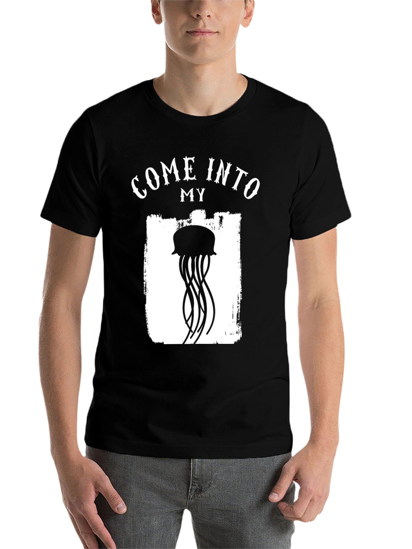 Black Come Into My Jellyfish T-Shirt view 7