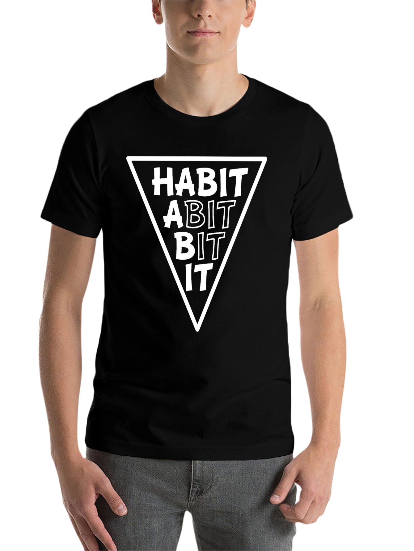 Black Habit Abit Bit It T-Shirt - Funny Wordplay Tee view 7