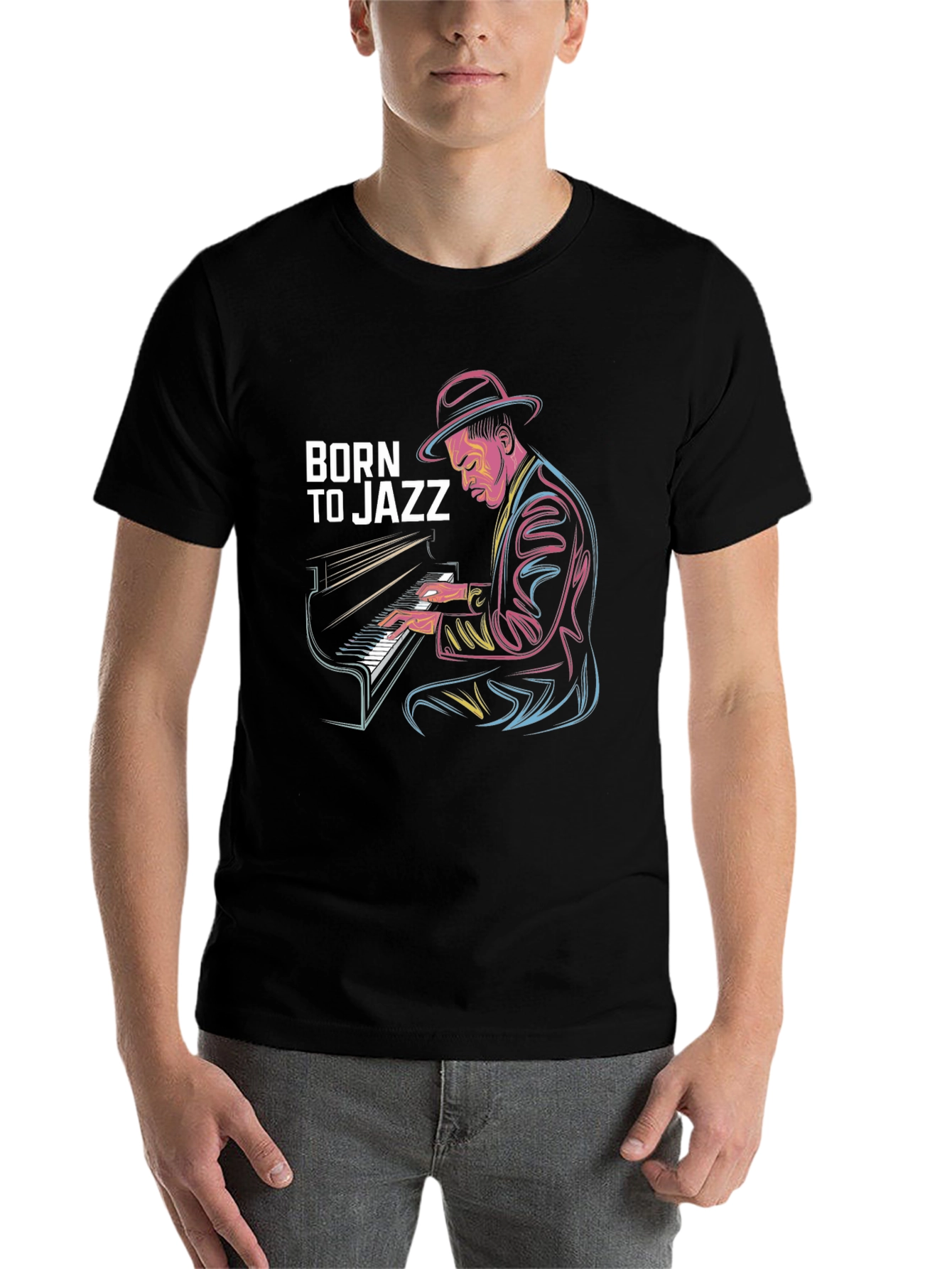Black Born To Jazz Graphic Tee view 7