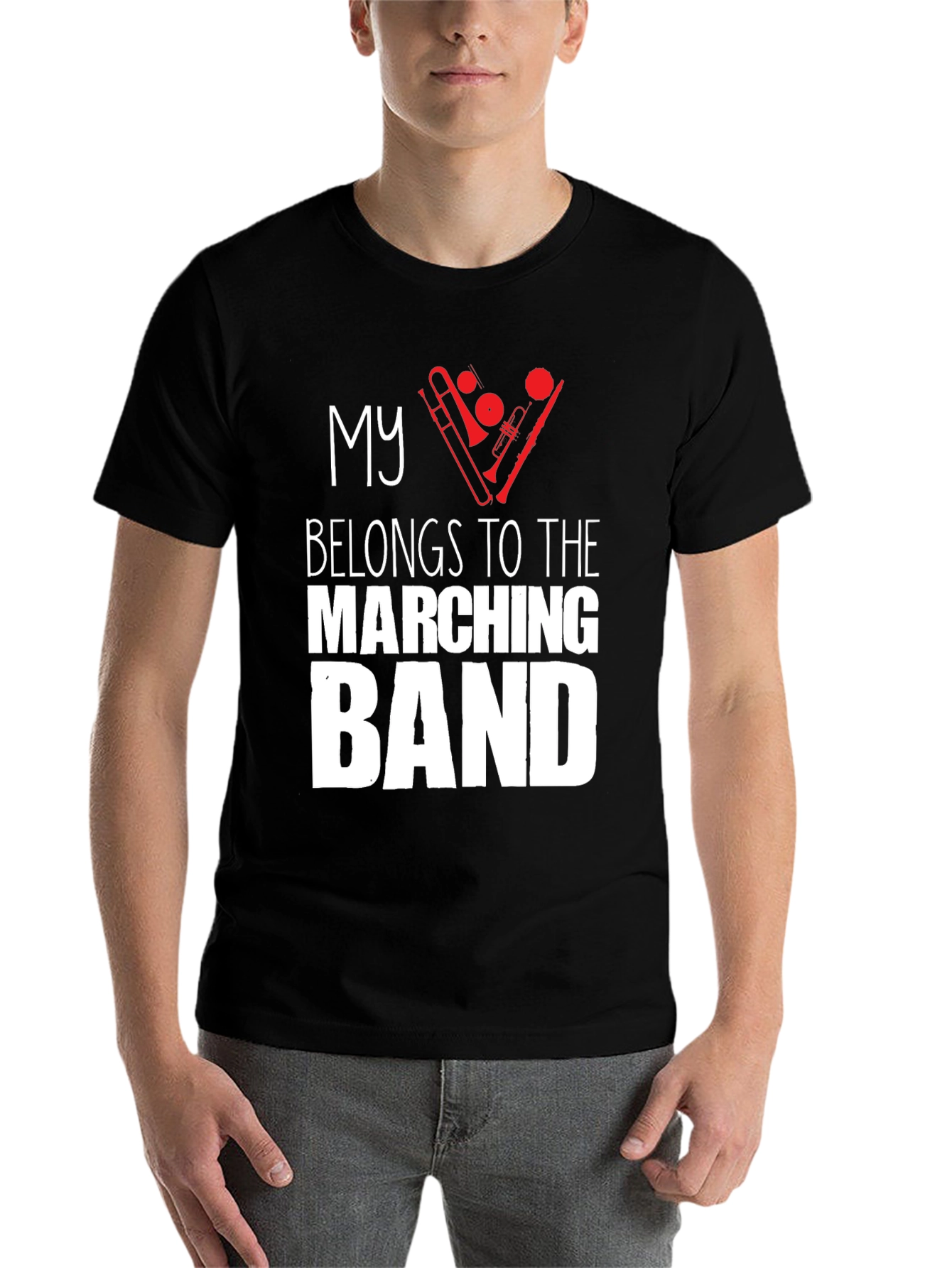 Black Marching Band T-Shirt - Black Music Lover Tee view 7