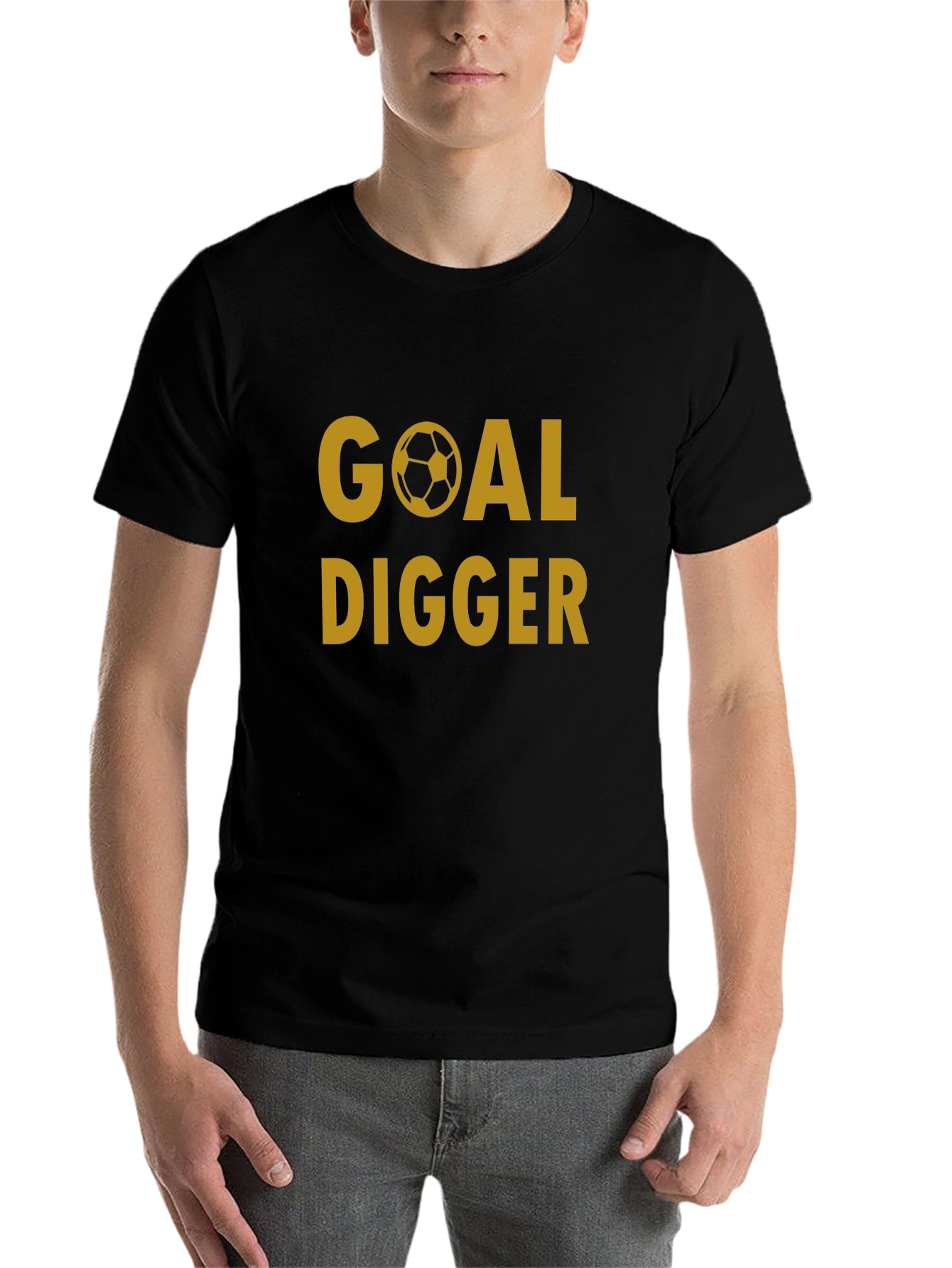 Black Goal Digger T-Shirt - Funny Soccer Tee view 7