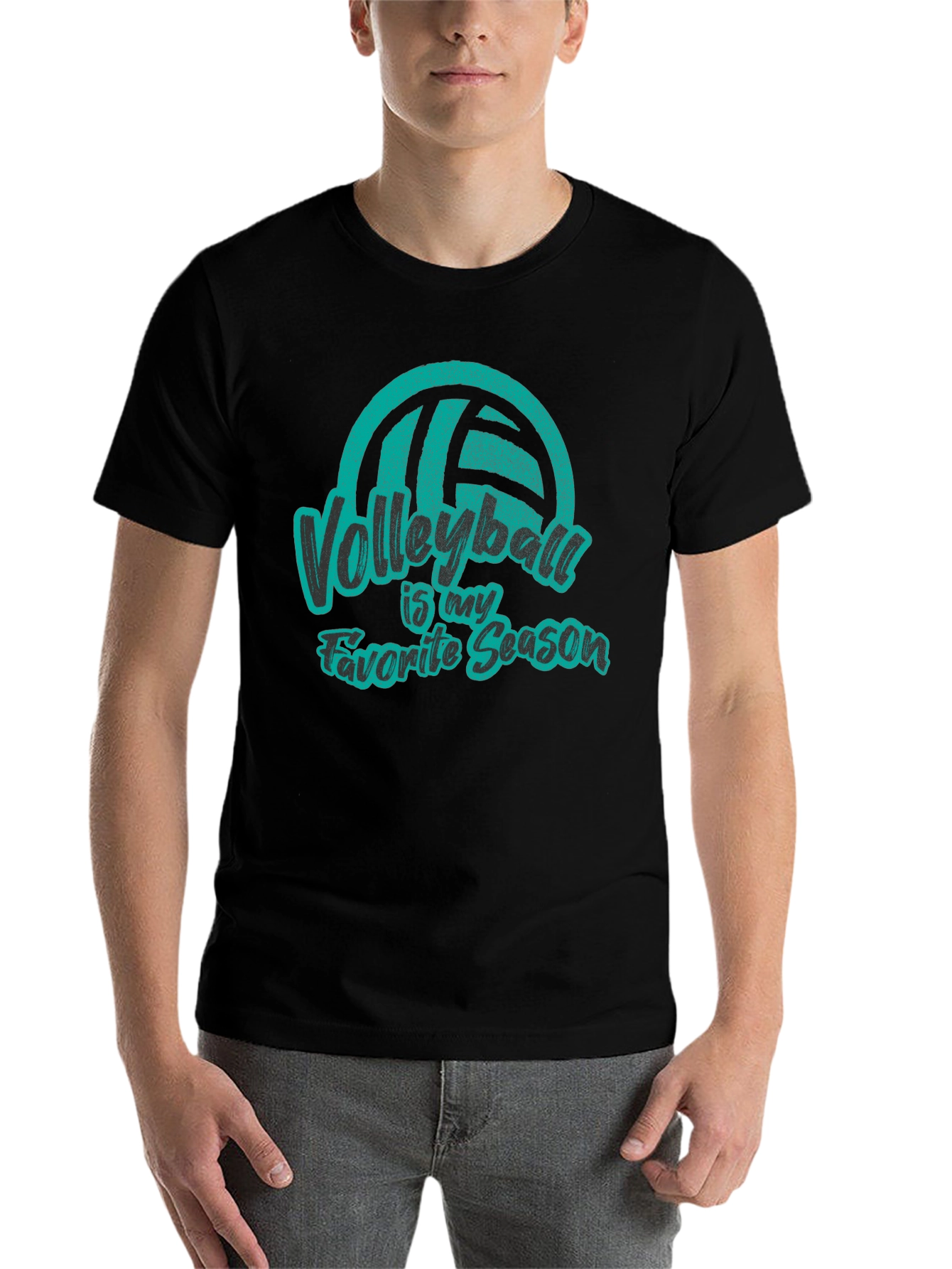 Black Volleyball is My Favorite Season Black T-Shirt view 7