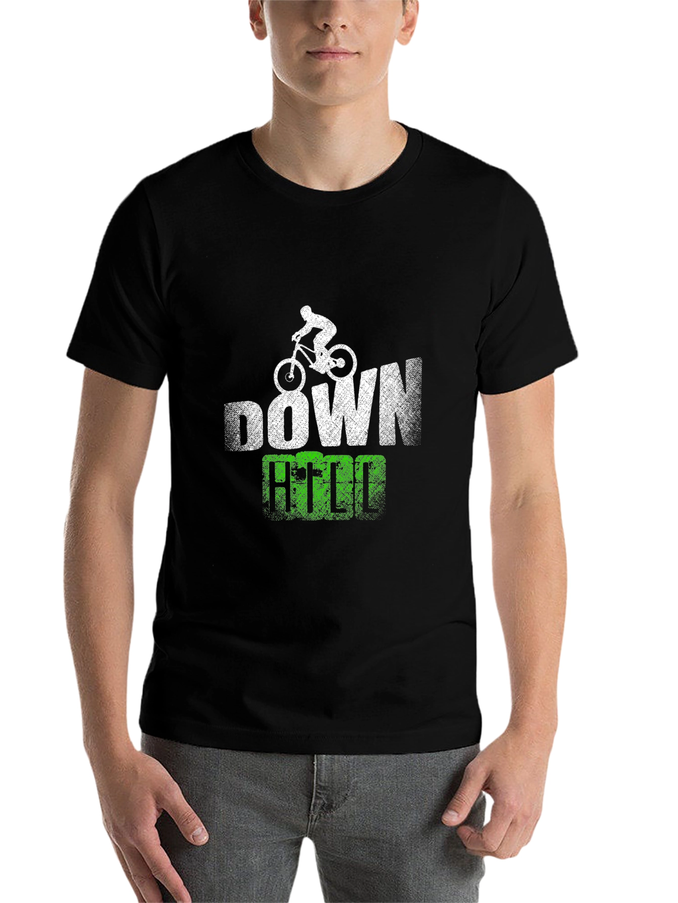 Black Downhill Mountain Bike T-Shirt Black view 7