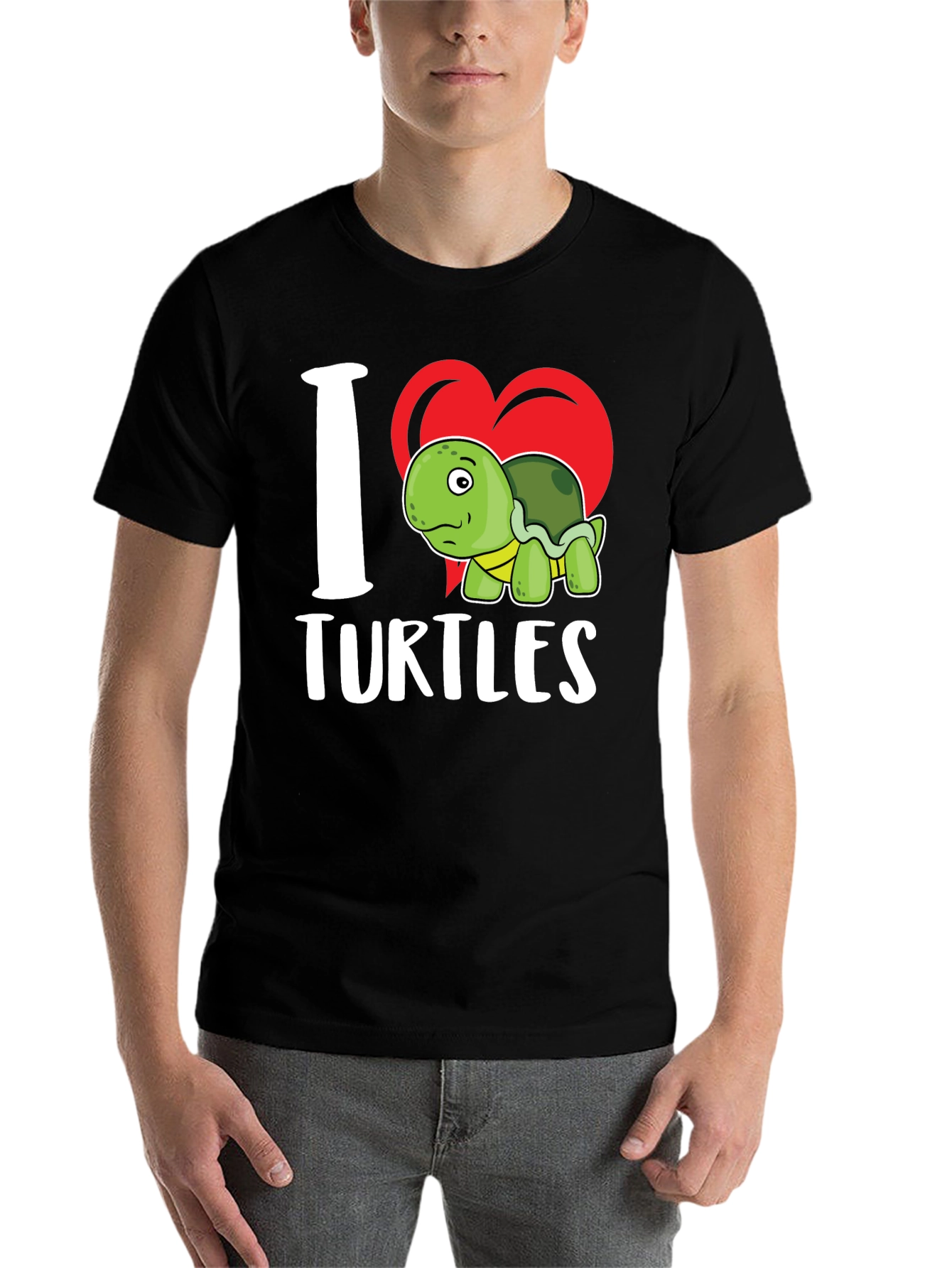 Black I Heart Turtles Graphic T-Shirt view 7