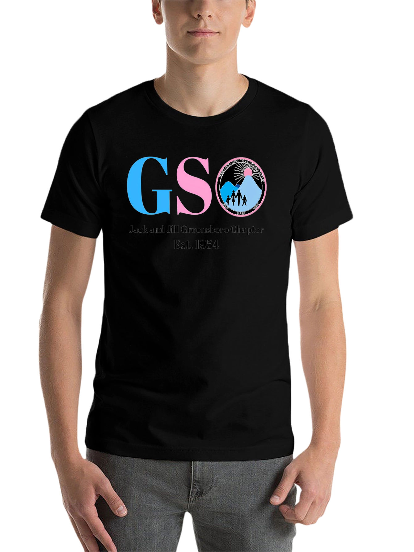 Black GSO Jack and Jill Greensboro Chapter T-Shirt view 7