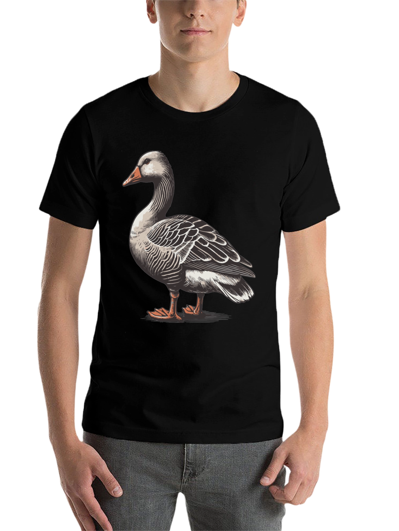 Black Goose Graphic T-Shirt - Black Casual Tee view 7