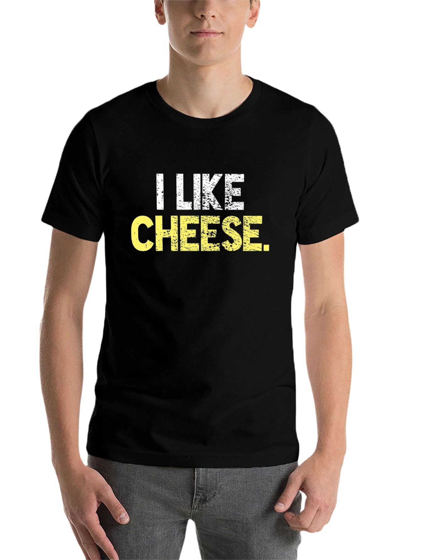 Black I Like Cheese Graphic Tee - Men's Black T-Shirt view 7
