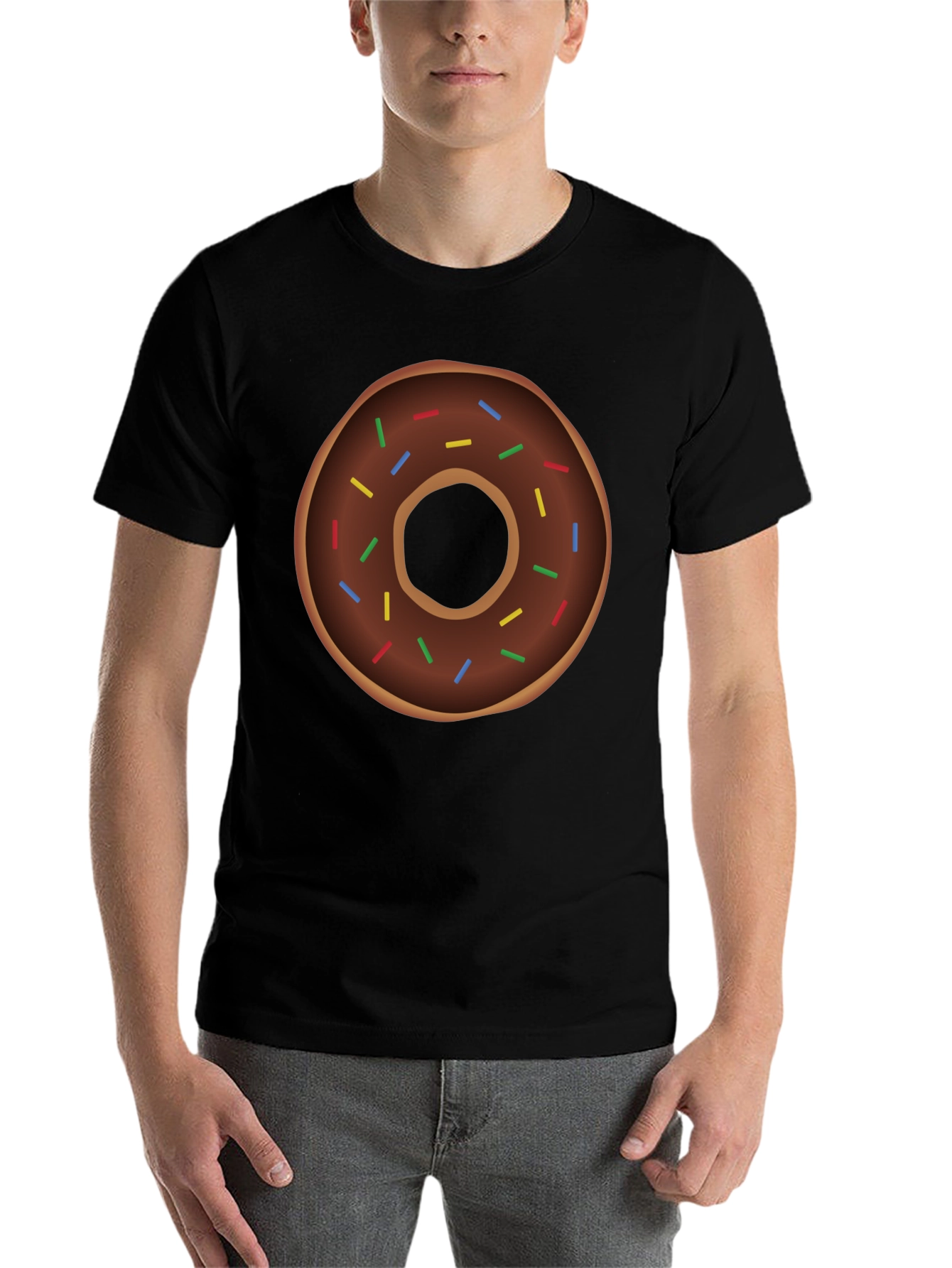 Black Novelty Donut Graphic T-Shirt - Casual & Fun! view 7