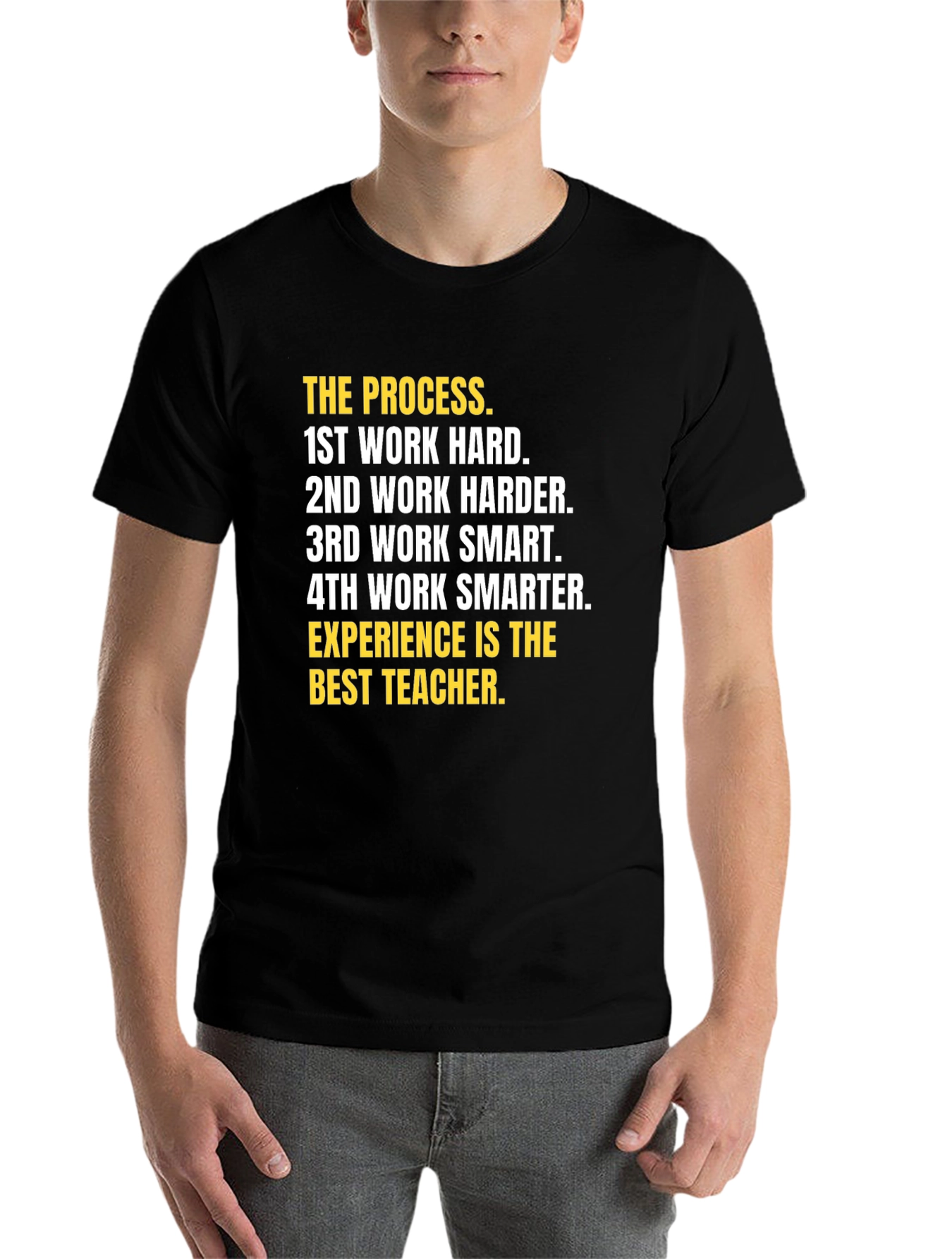 Black Motivational 'The Process' Graphic Tee view 7