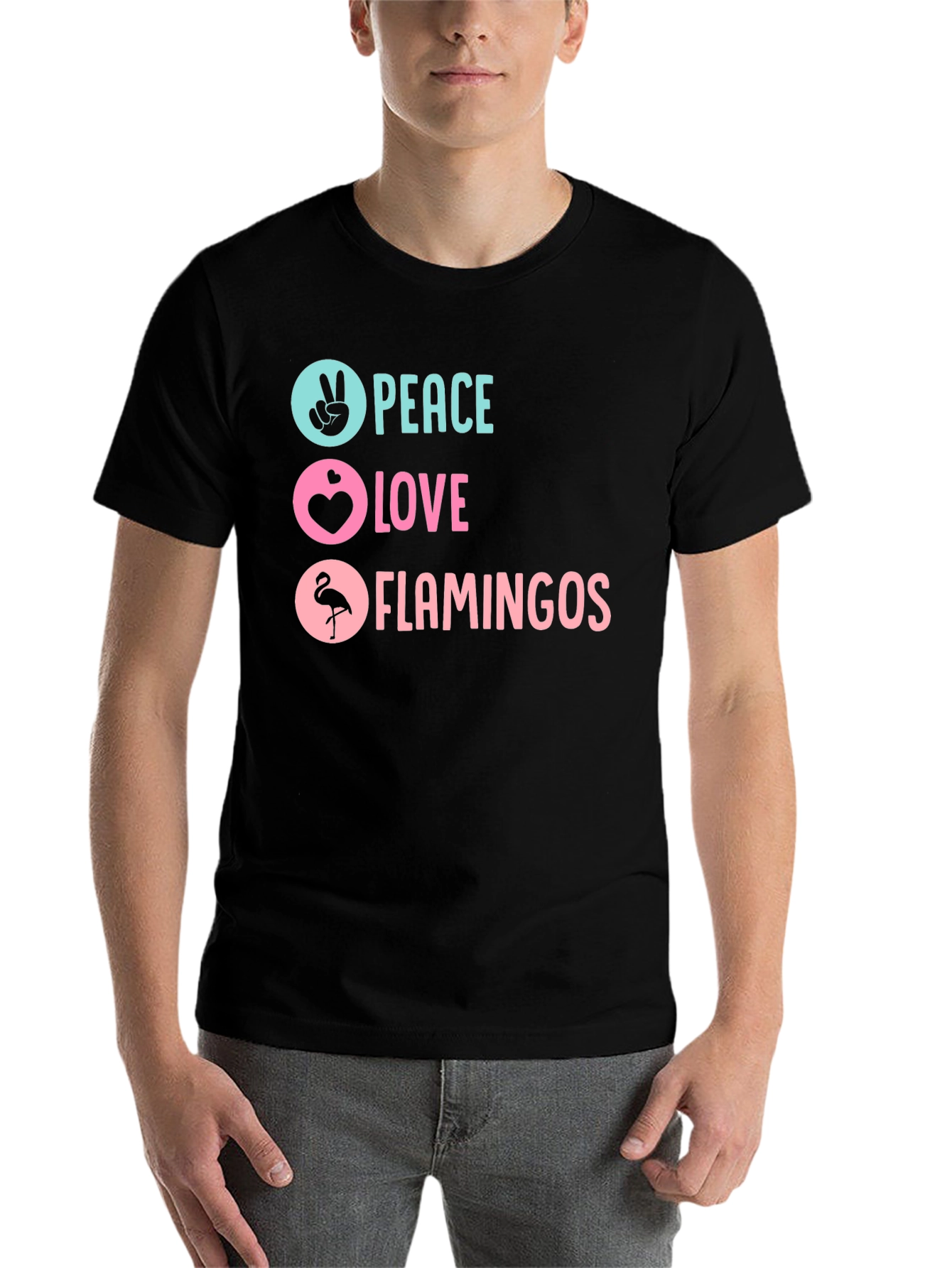 Peace Love Flamingos Graphic T-Shirt - 7