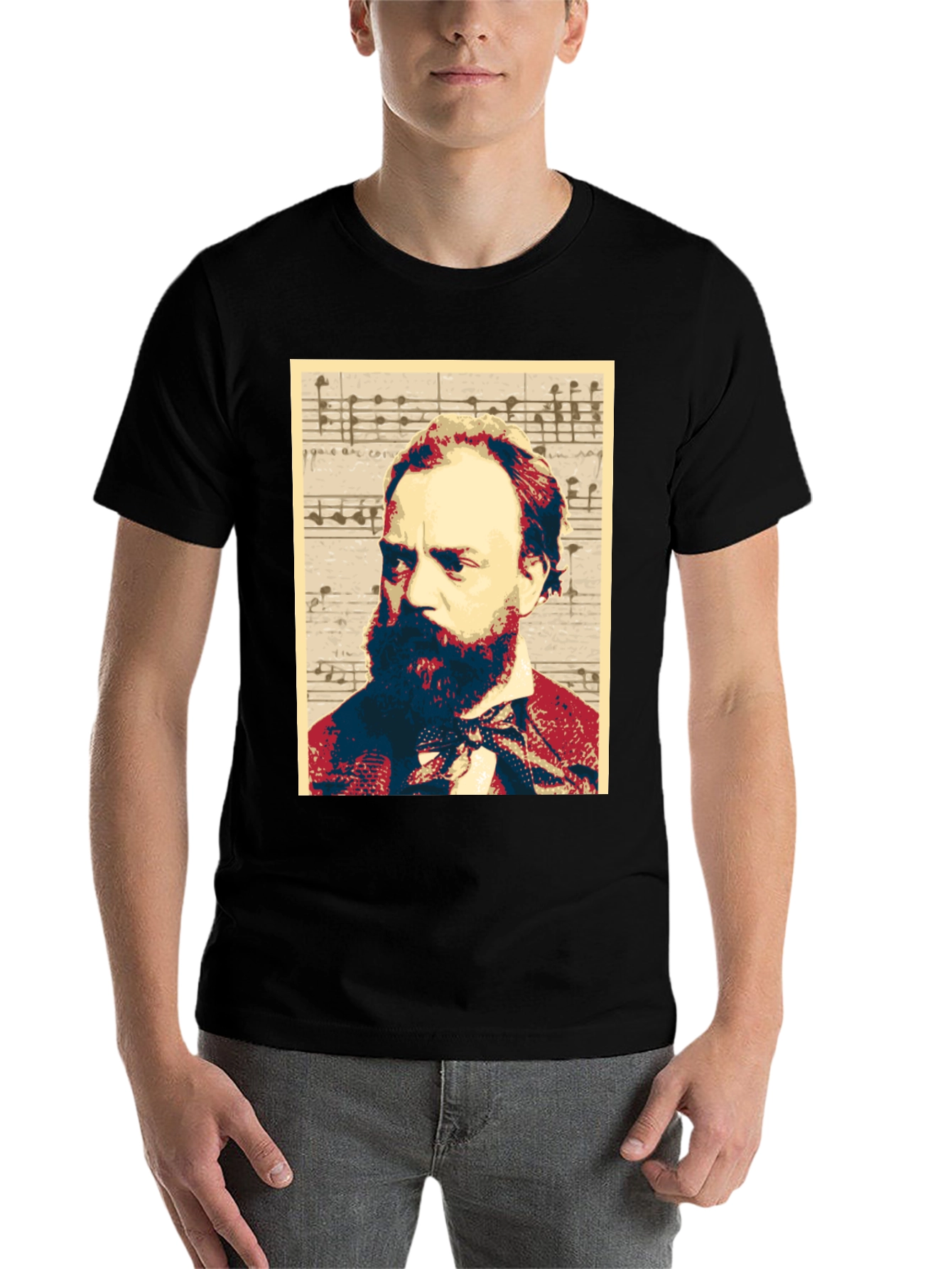 Black Musical Composer Portrait Graphic Tee view 7
