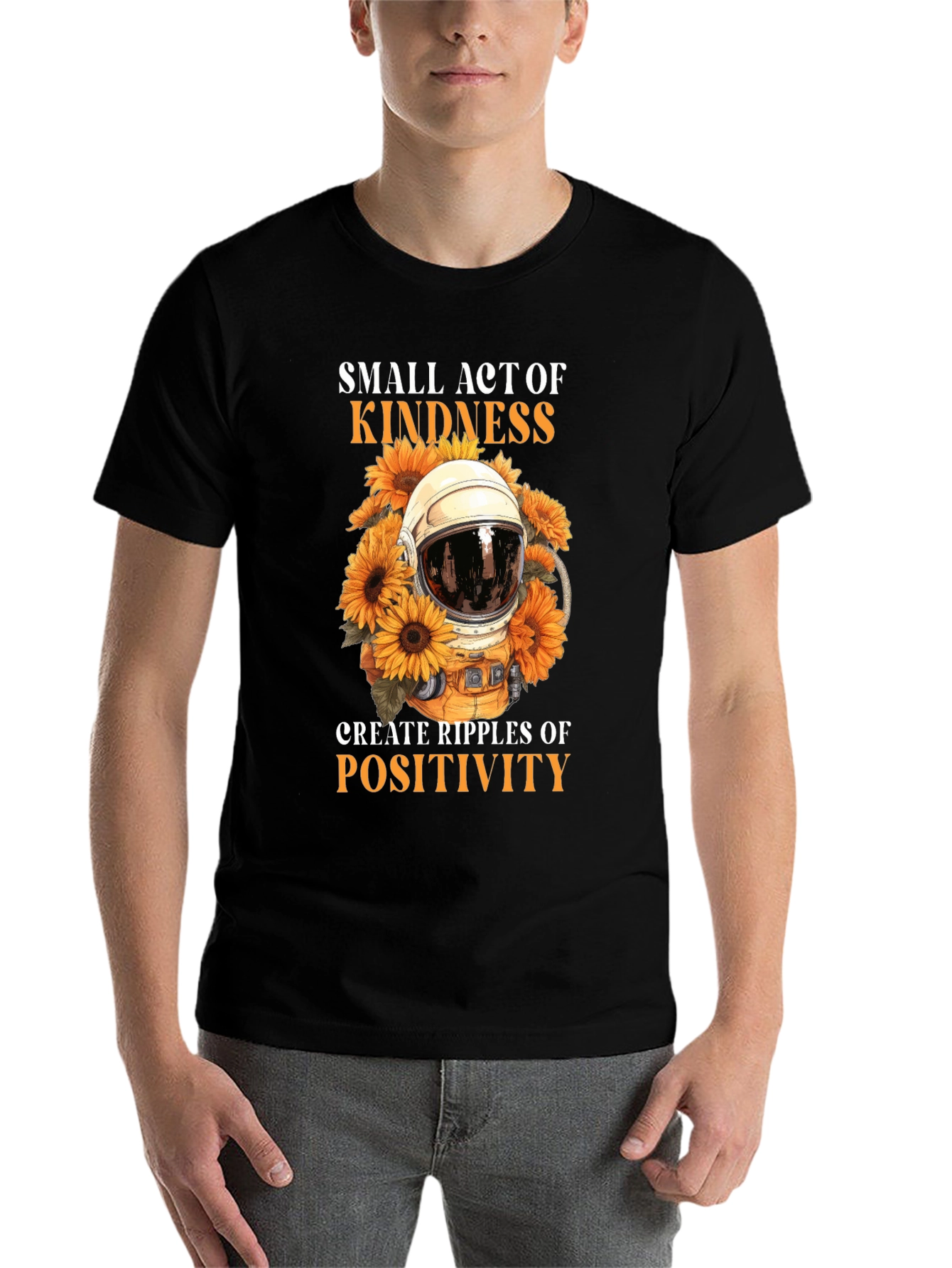 Black Kindness Ripple Positive T-Shirt view 7