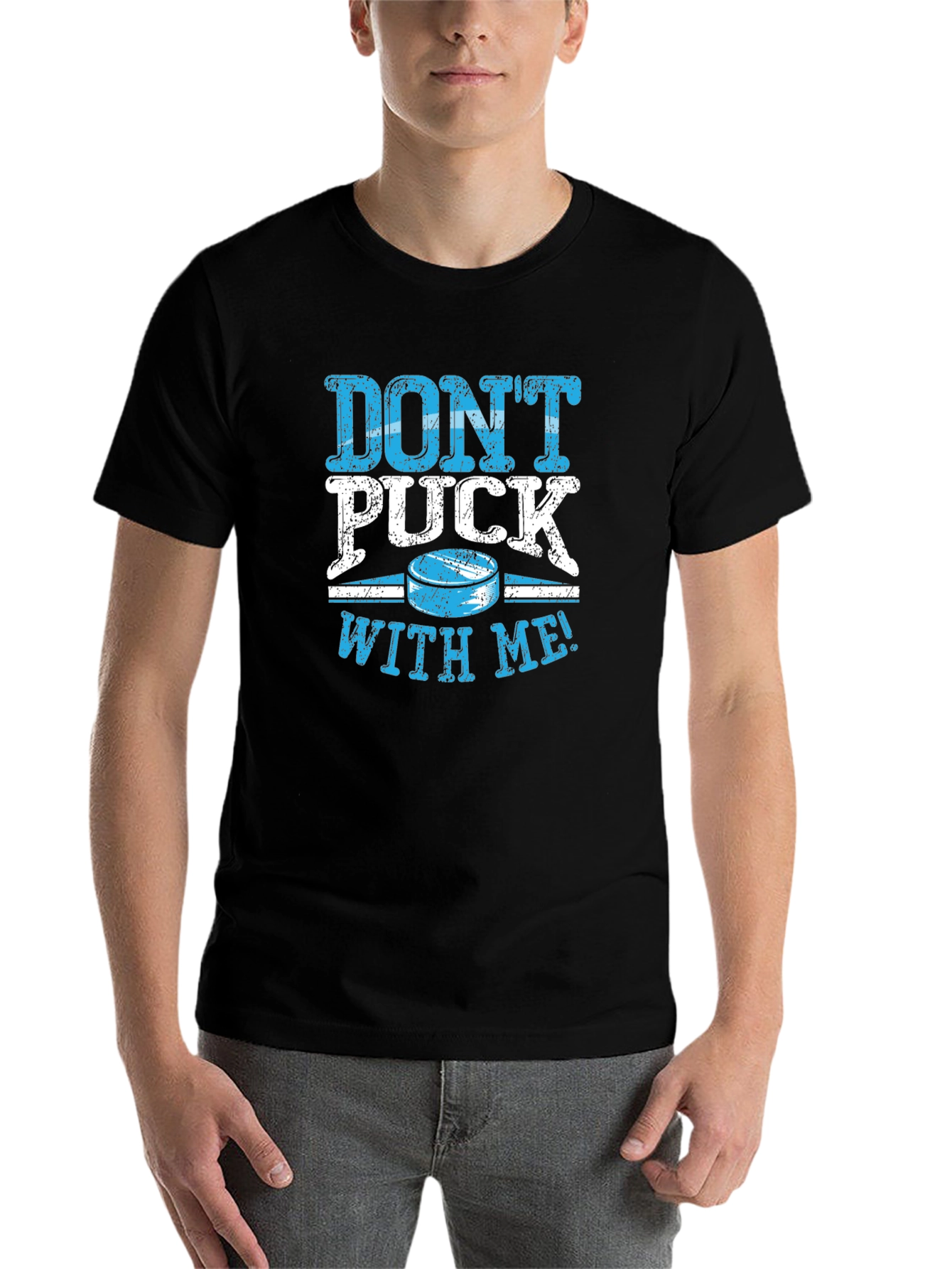 Black Don't Puck With Me Black T-Shirt view 7