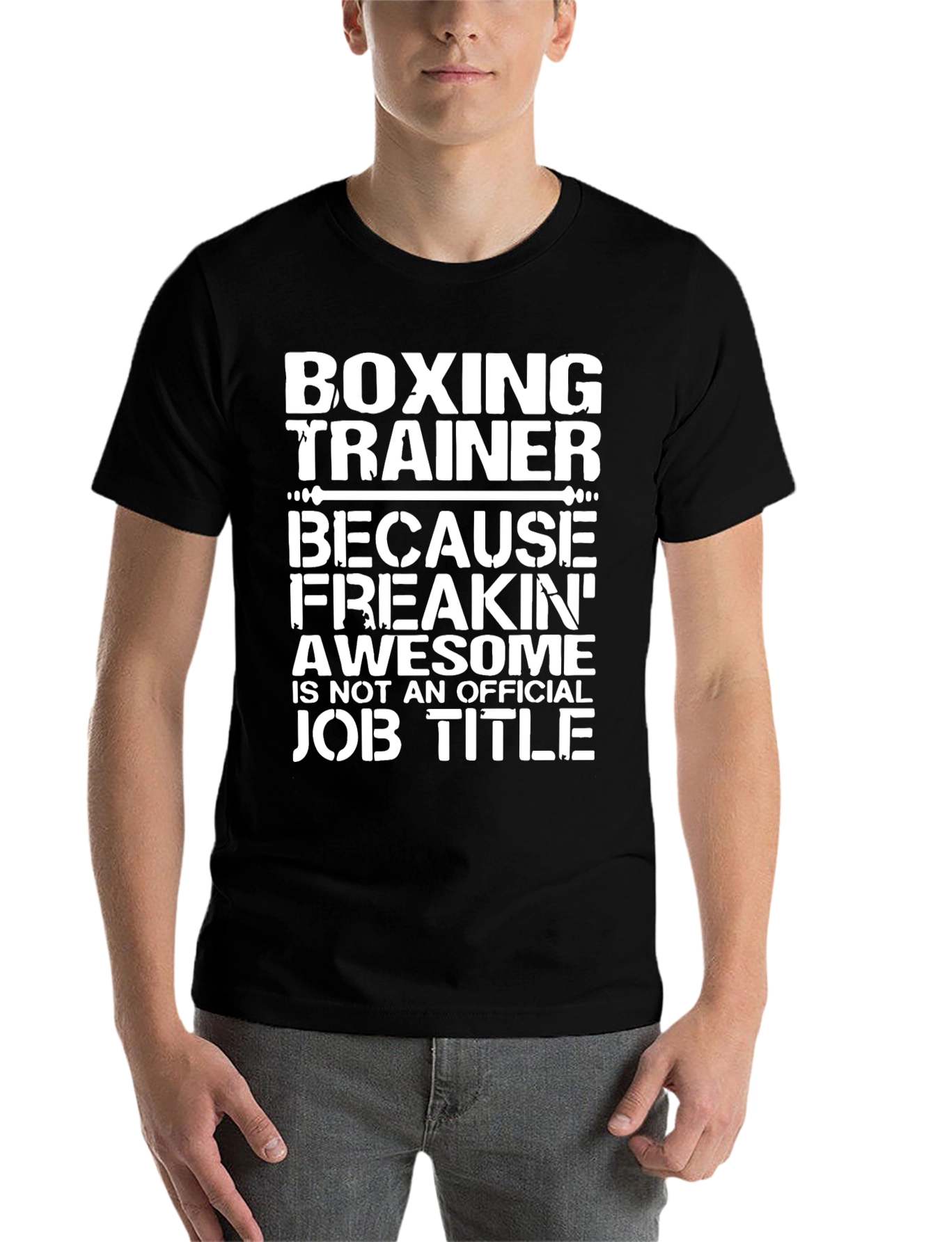 Black Boxing Trainer Awesome Job Title T-Shirt view 7