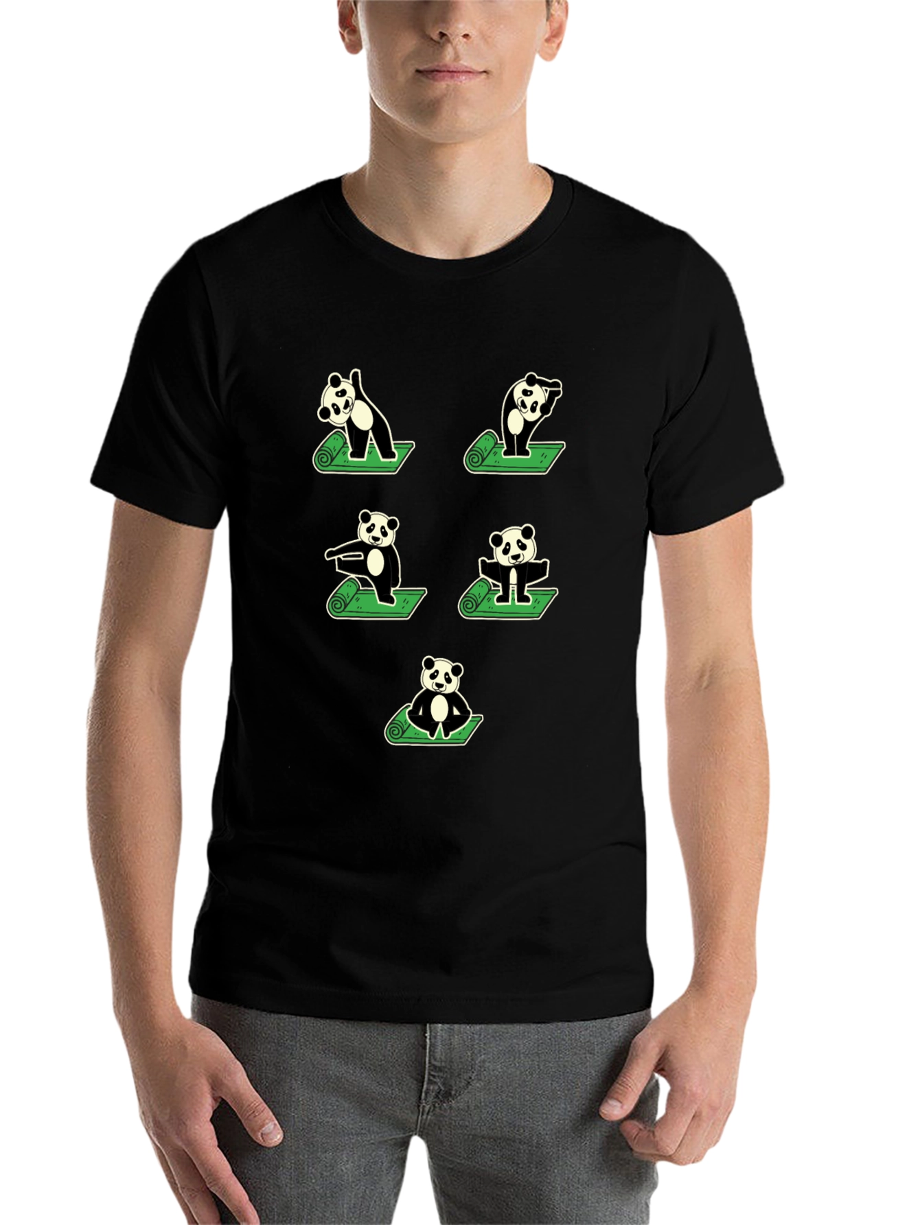Black Yoga Panda T-Shirt view 7