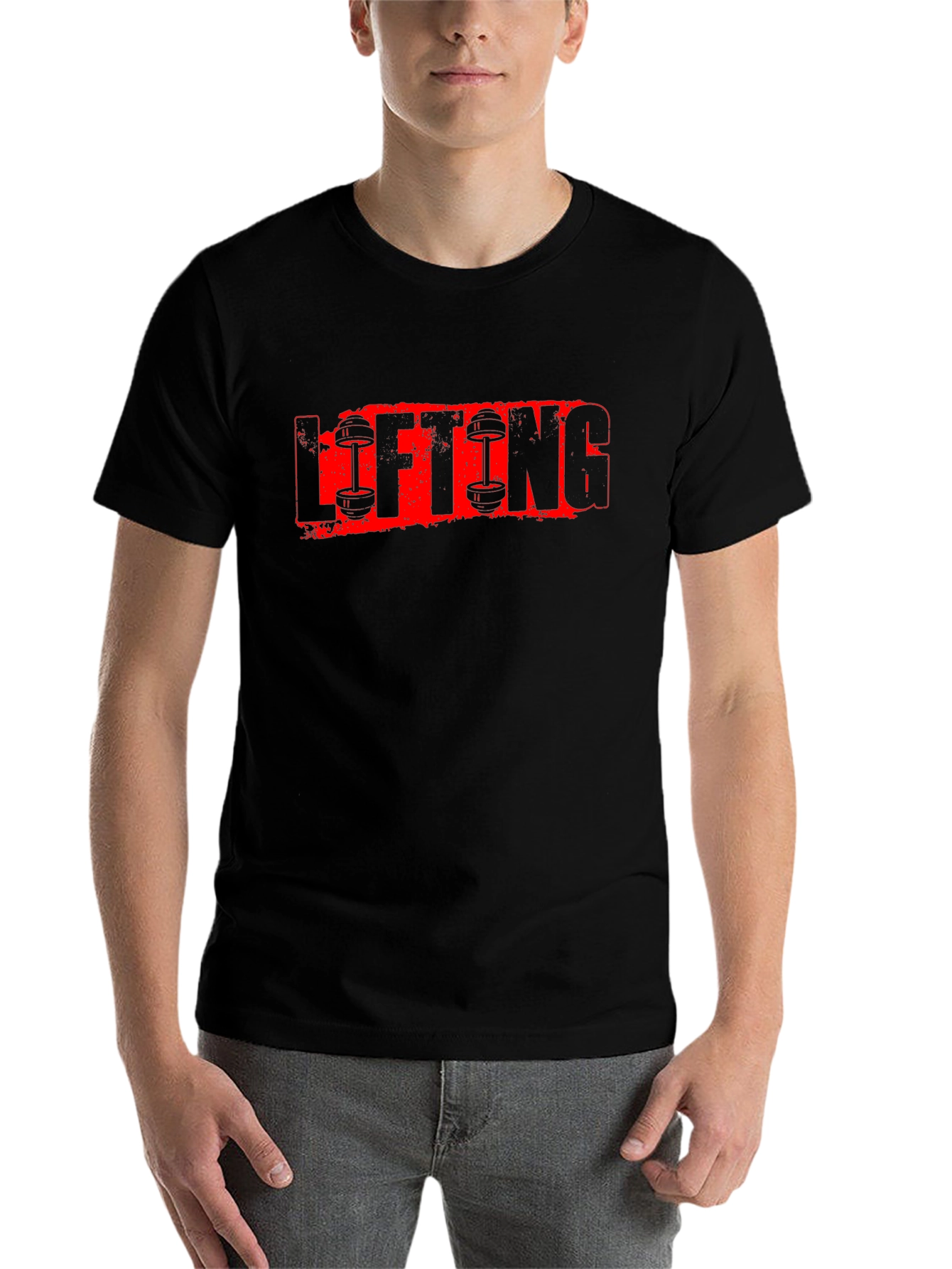 Black Lifting Graphic Tee - Black Fitness Shirt view 7
