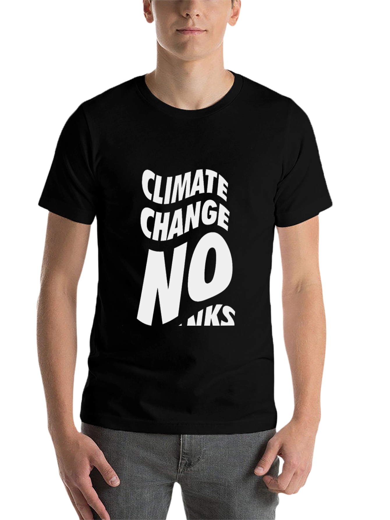 Black Climate Change No Thanks Graphic Tee view 7