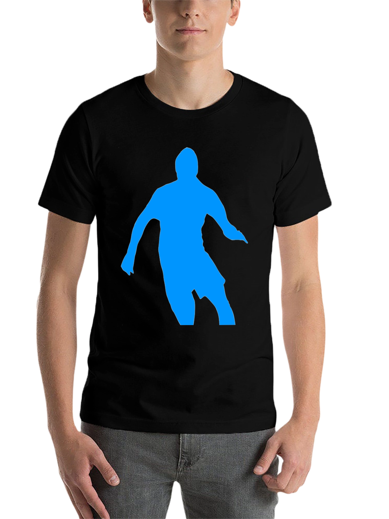 Black Blue Silhouette Graphic Black T-Shirt view 7
