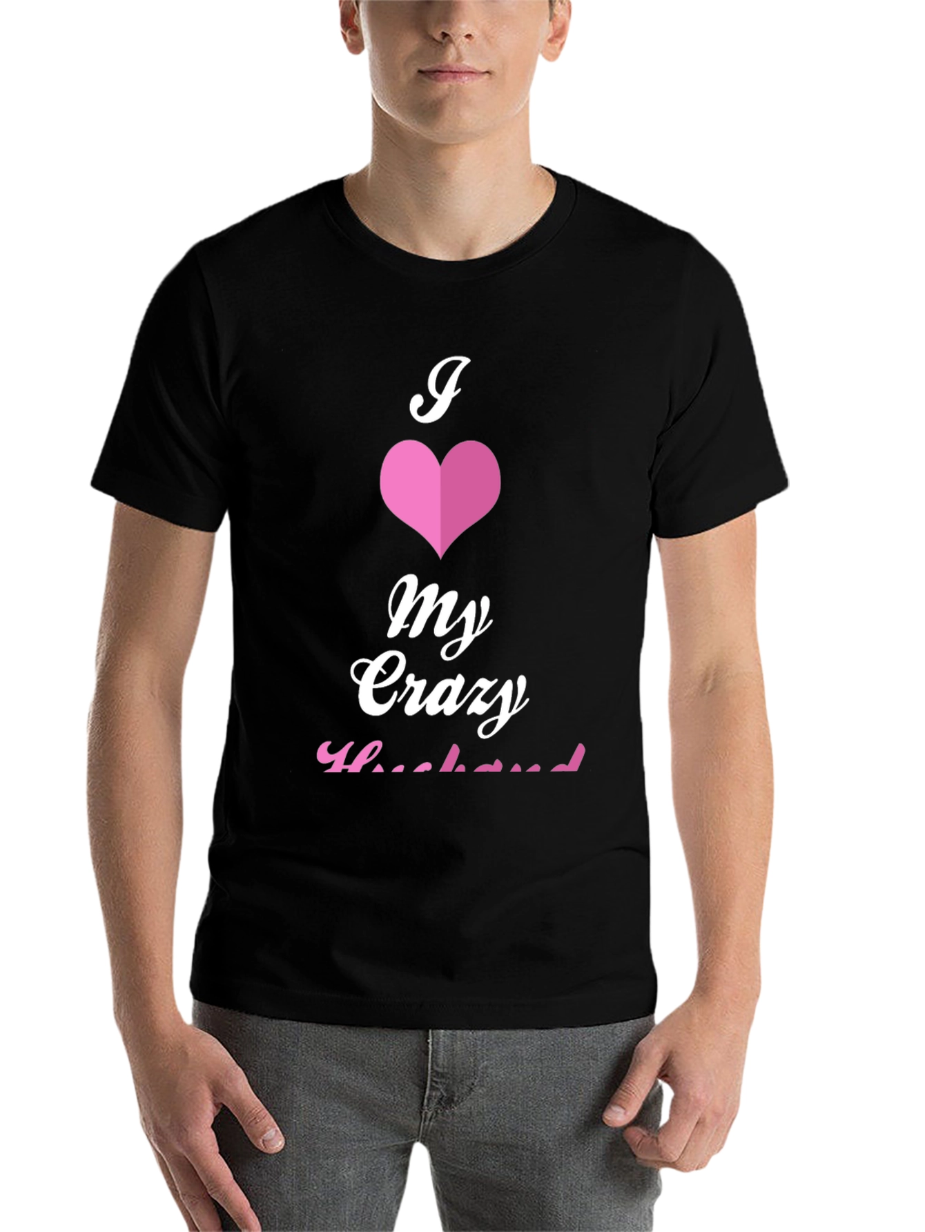 Black I Love My Crazy Husband T-Shirt view 7