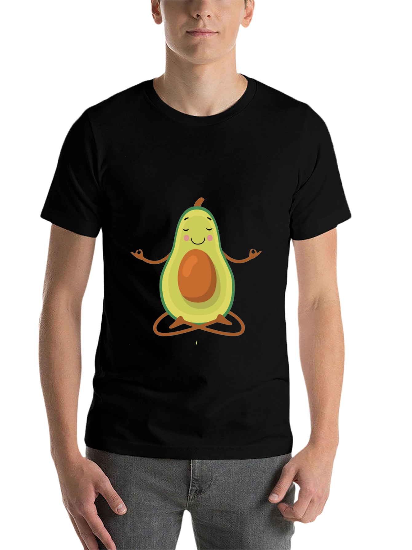 Black Zen Avocado T-Shirt - Funny Yoga Tee view 7