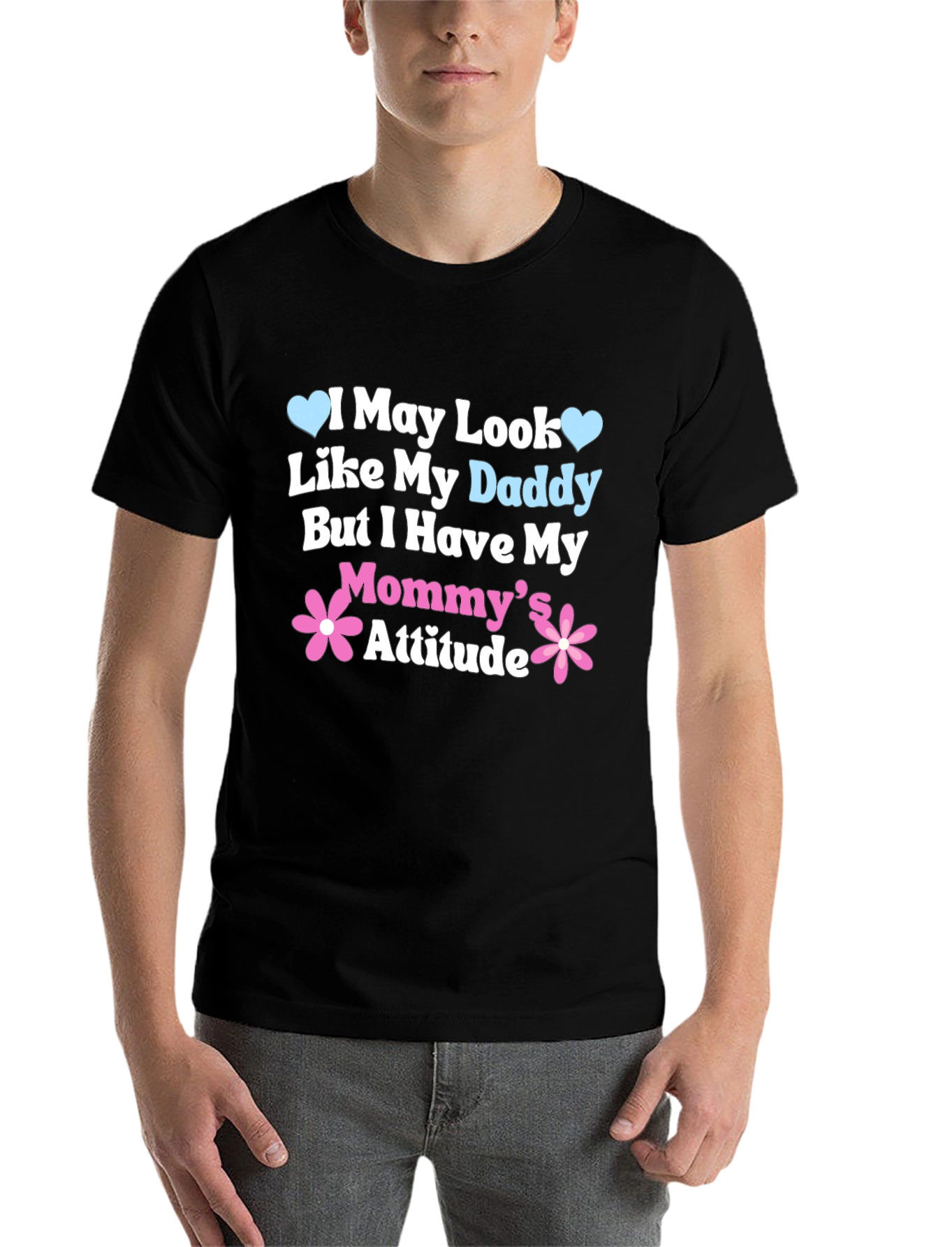 Black Daddy Looks, Mommy Attitude Tee view 7