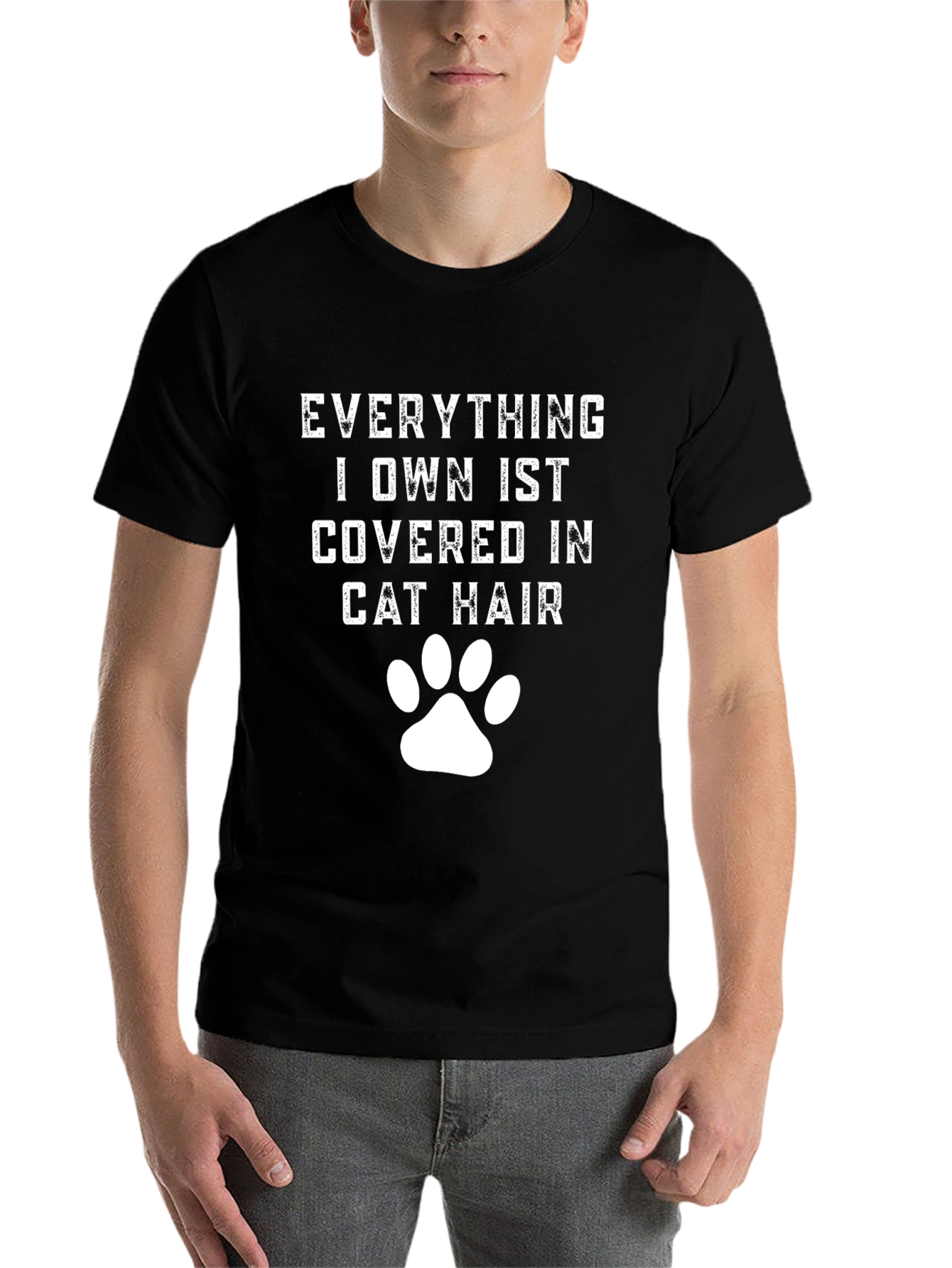 Black Cat Hair T-Shirt - Everything I Own is Covered! view 7
