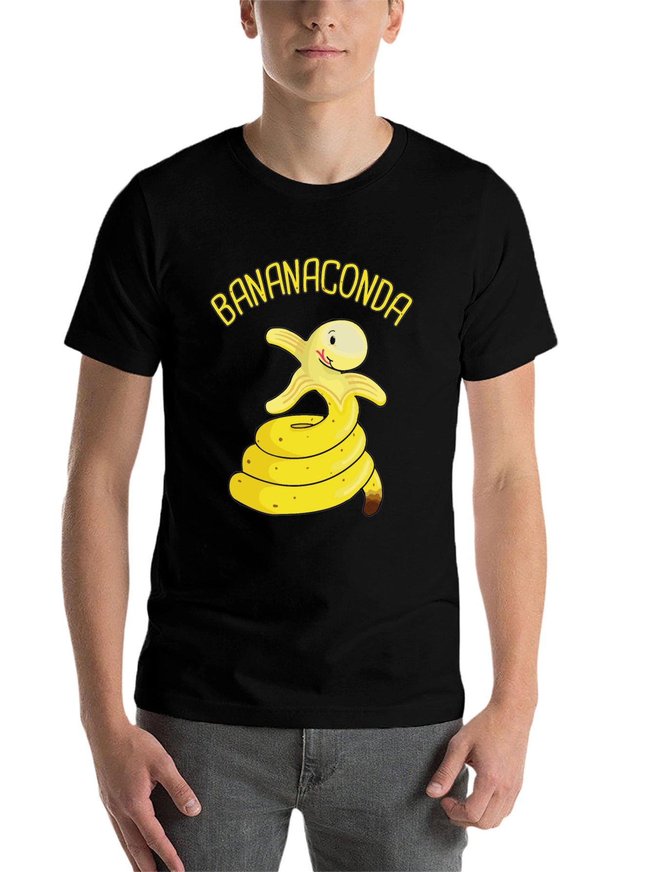 Black Bananaconda Funny Graphic T-Shirt view 7
