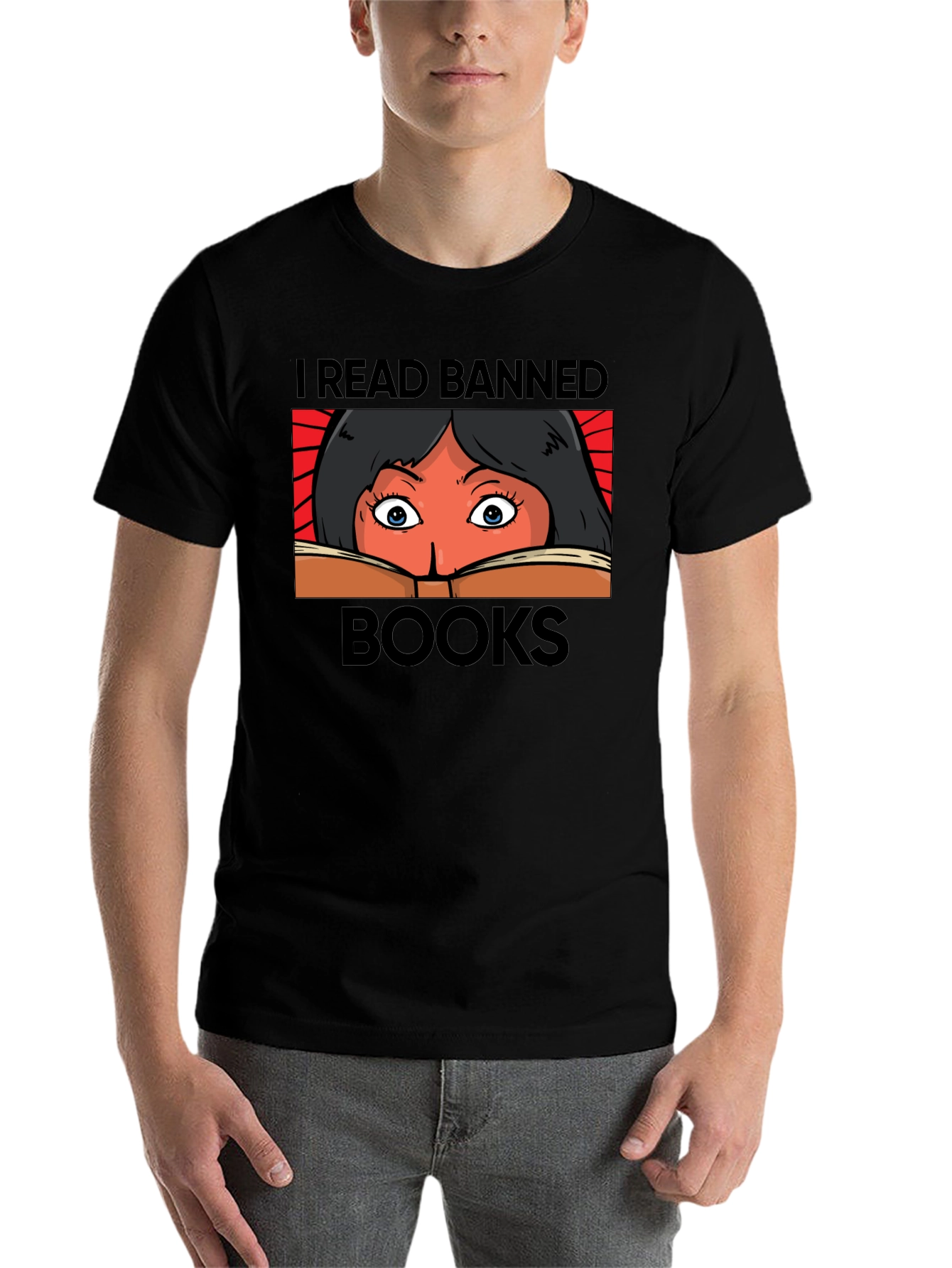 Black I Read Banned Books Graphic T-Shirt view 7