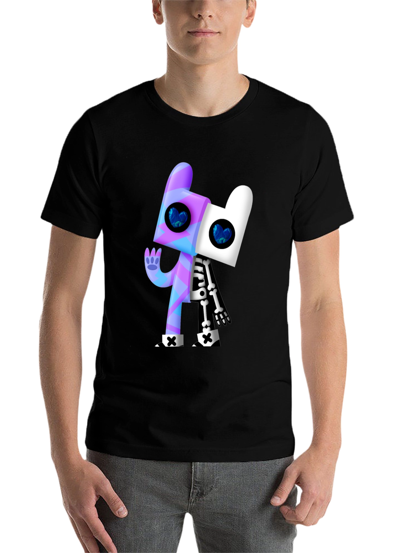 Black Cartoon Character Graphic Black T-Shirt view 7