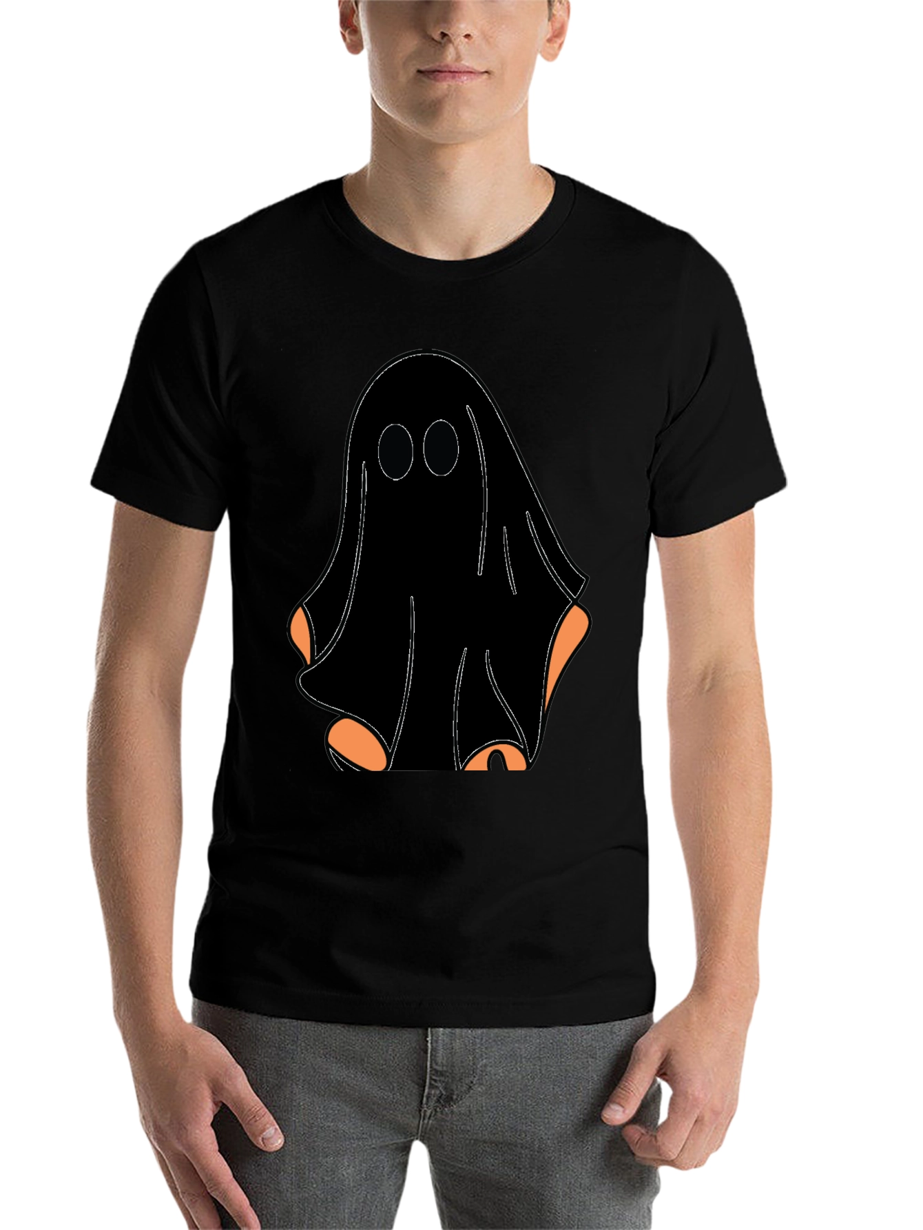 Black Spooky Ghost Graphic Tee view 7