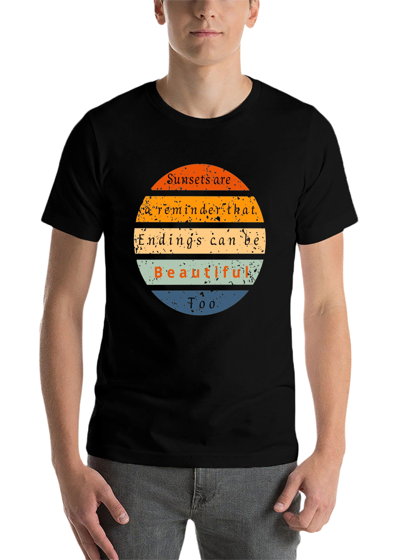 Black Sunset Reminder Graphic Tee - Endings Can Be Beautiful view 7