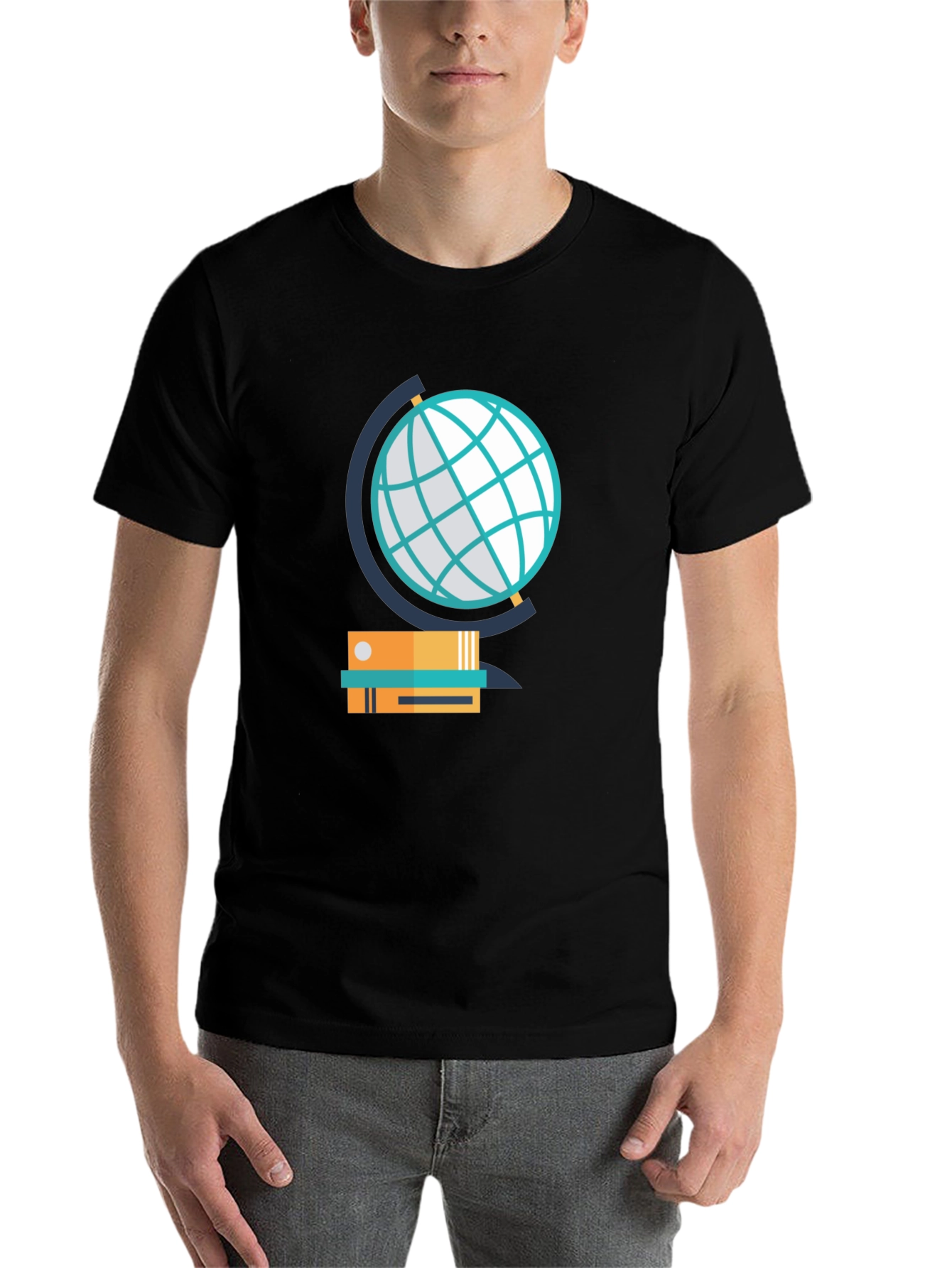 Black Globe & Books Graphic Tee - Study in Style! view 7