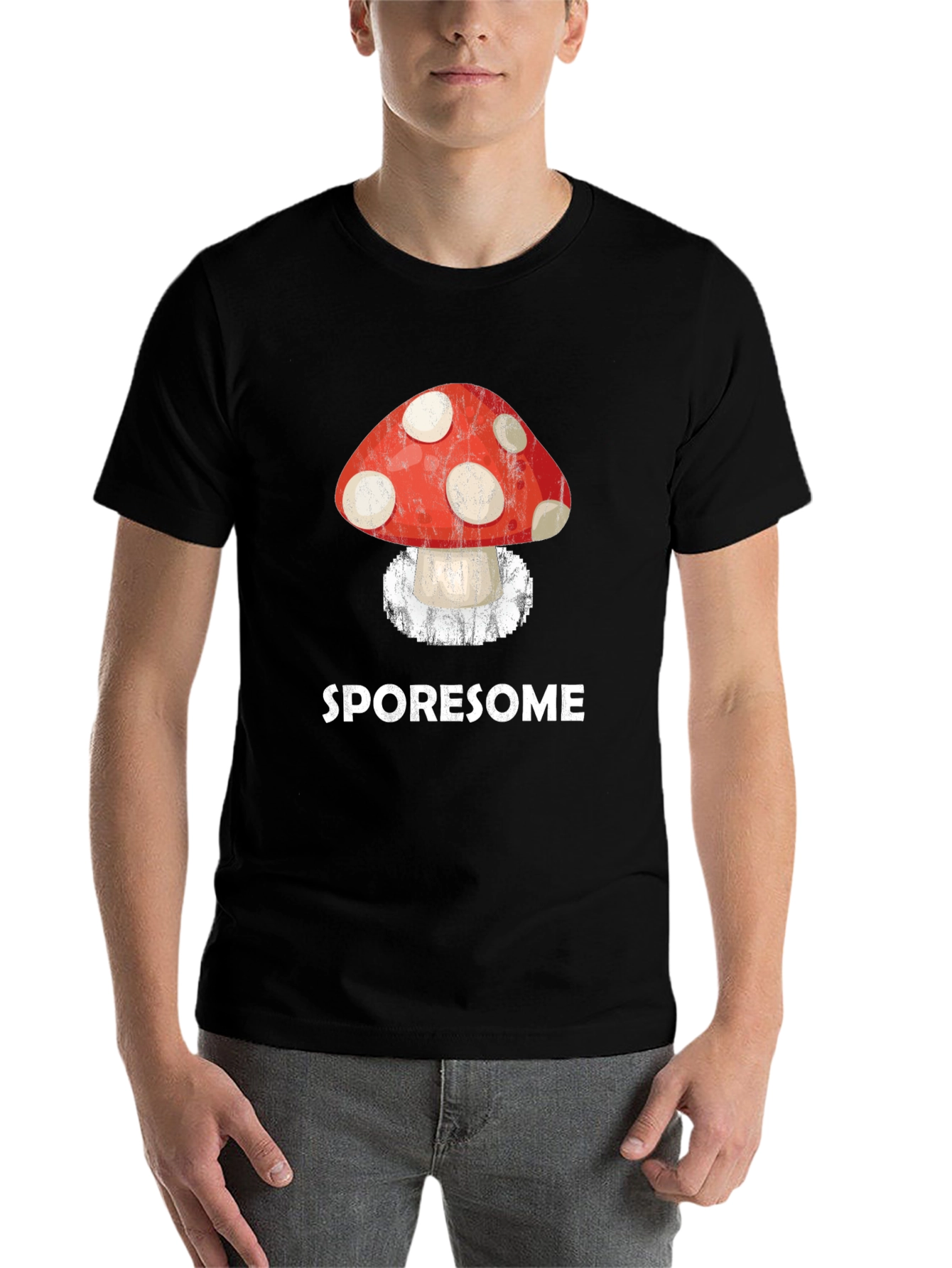 Black Sporesome Mushroom Graphic Tee view 7