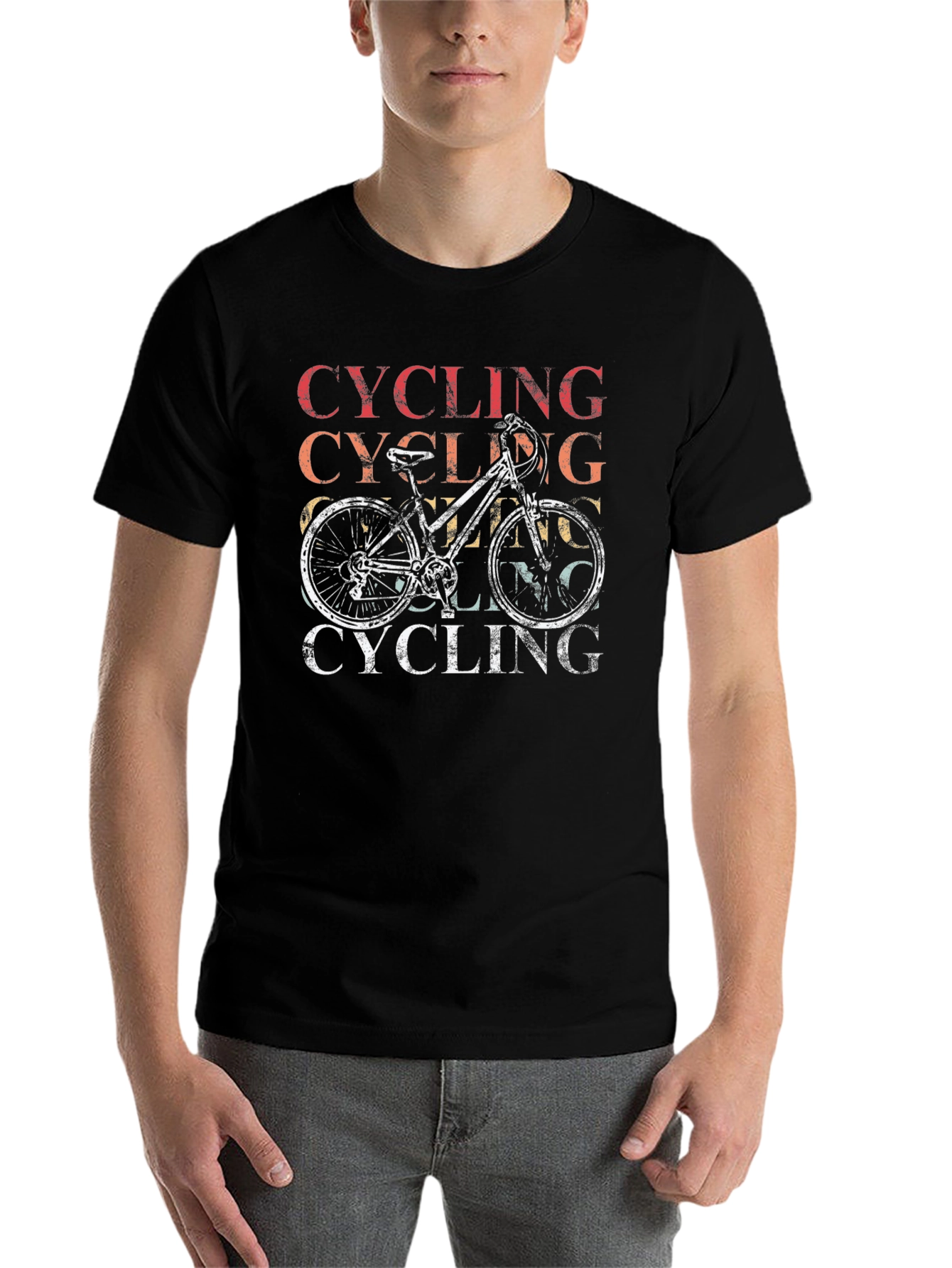 Black Retro Cycling T-Shirt view 7