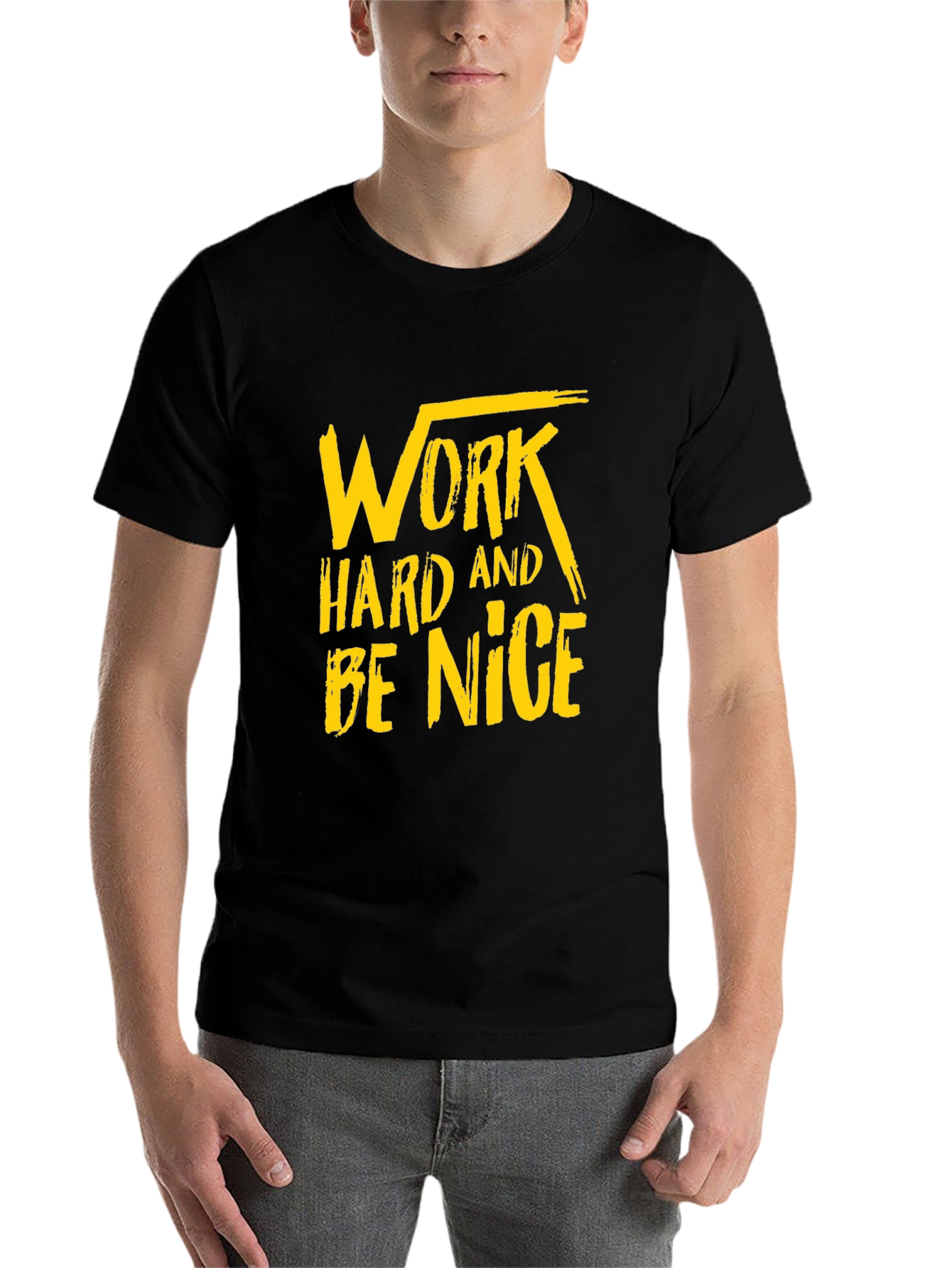 Black Work Hard Be Nice Graphic Tee view 7