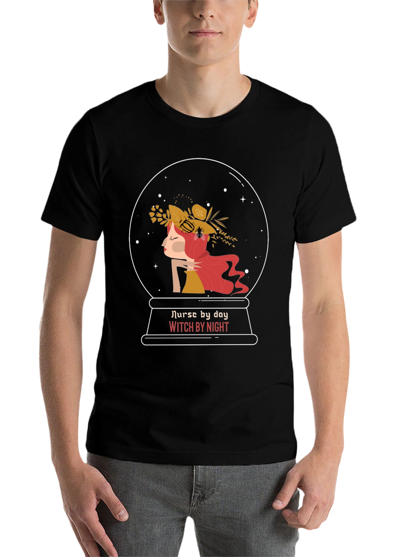 Black Nurse by Day Witch by Night Graphic T-Shirt view 7