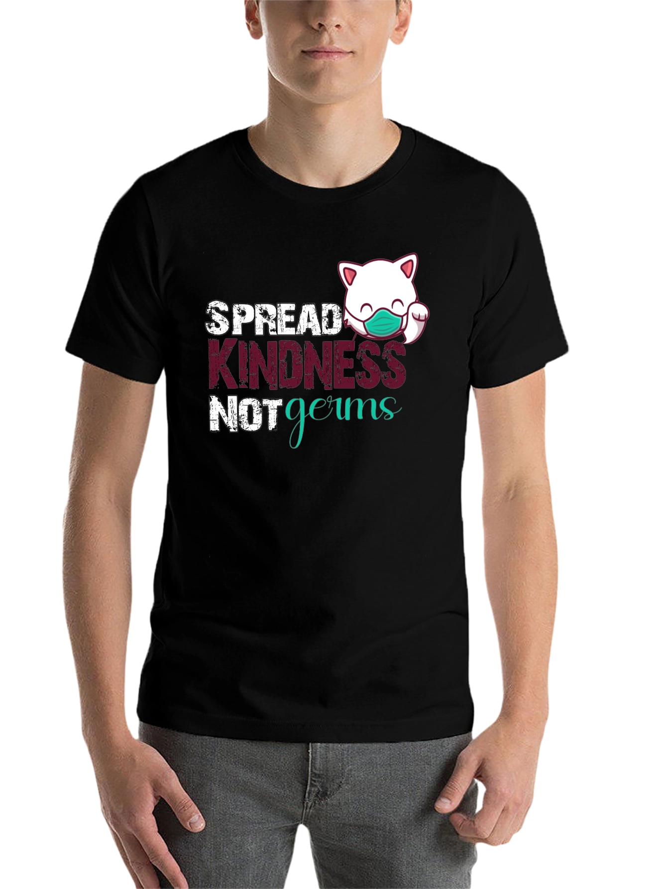 Black Spread Kindness, Not Germs Graphic Tee view 7