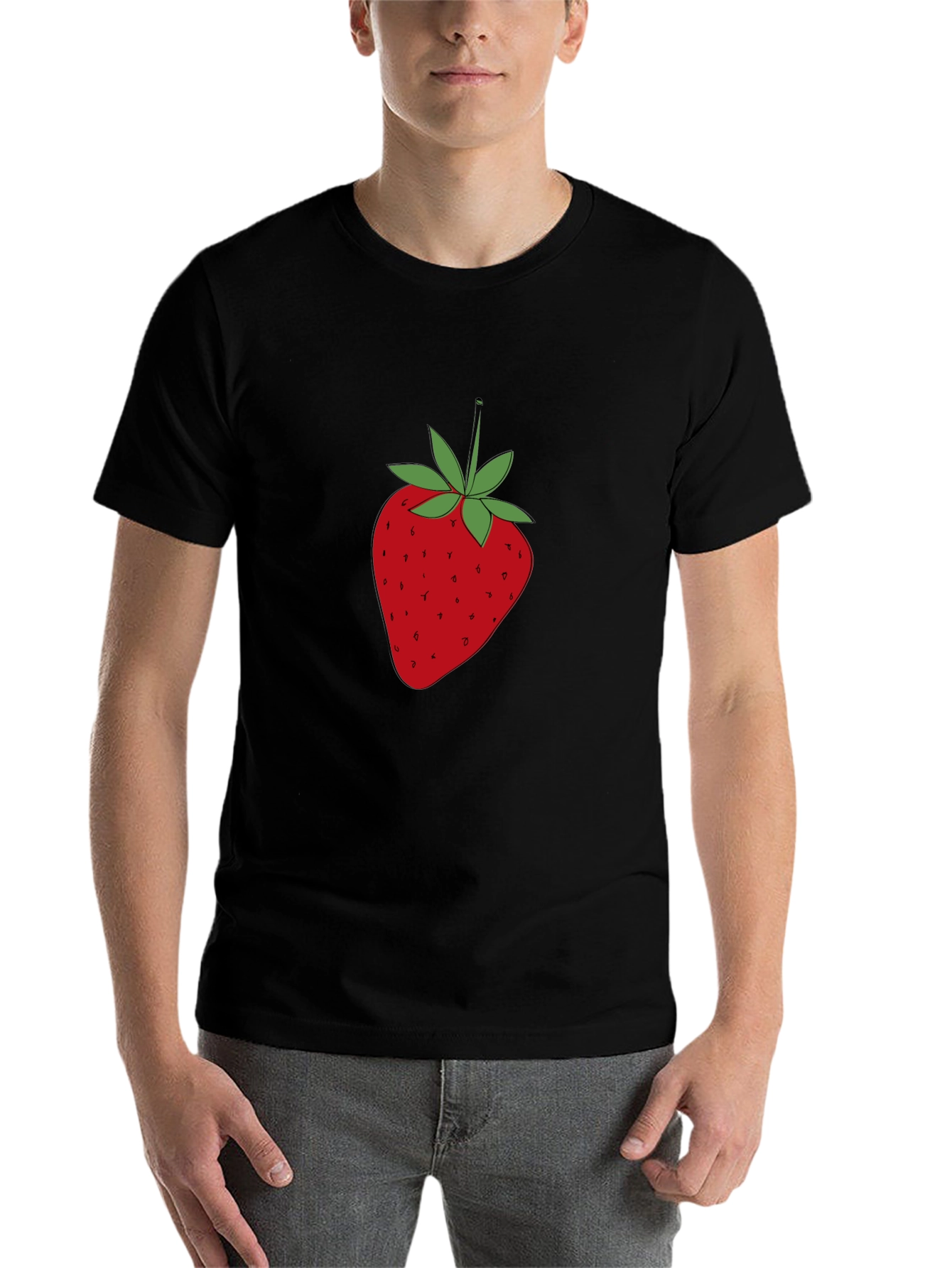 Black Strawberry Graphic T-Shirt - Casual & Stylish view 7